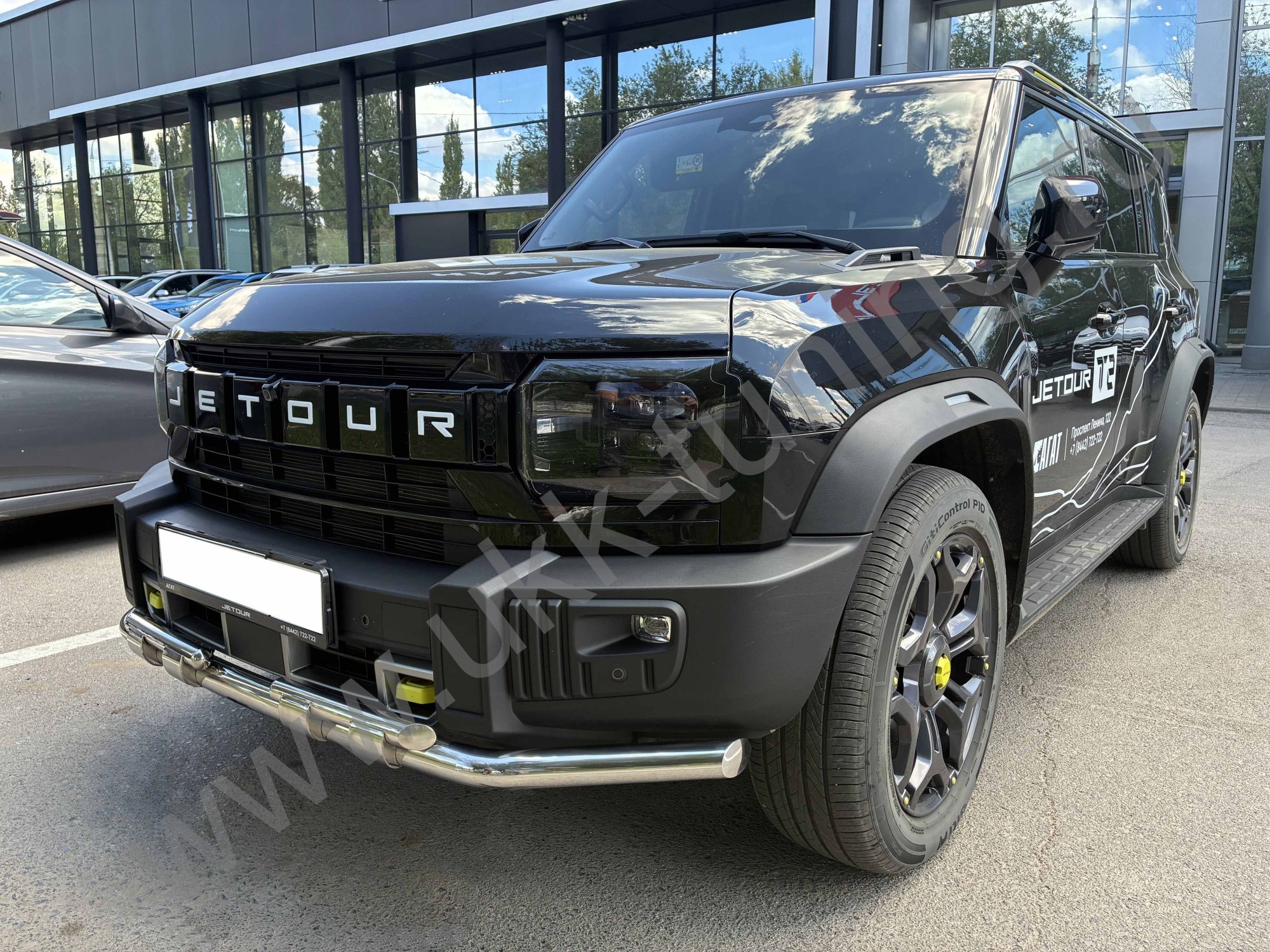 Защита переднего бампера двойная с перемычками Jetuor T2 с 2024