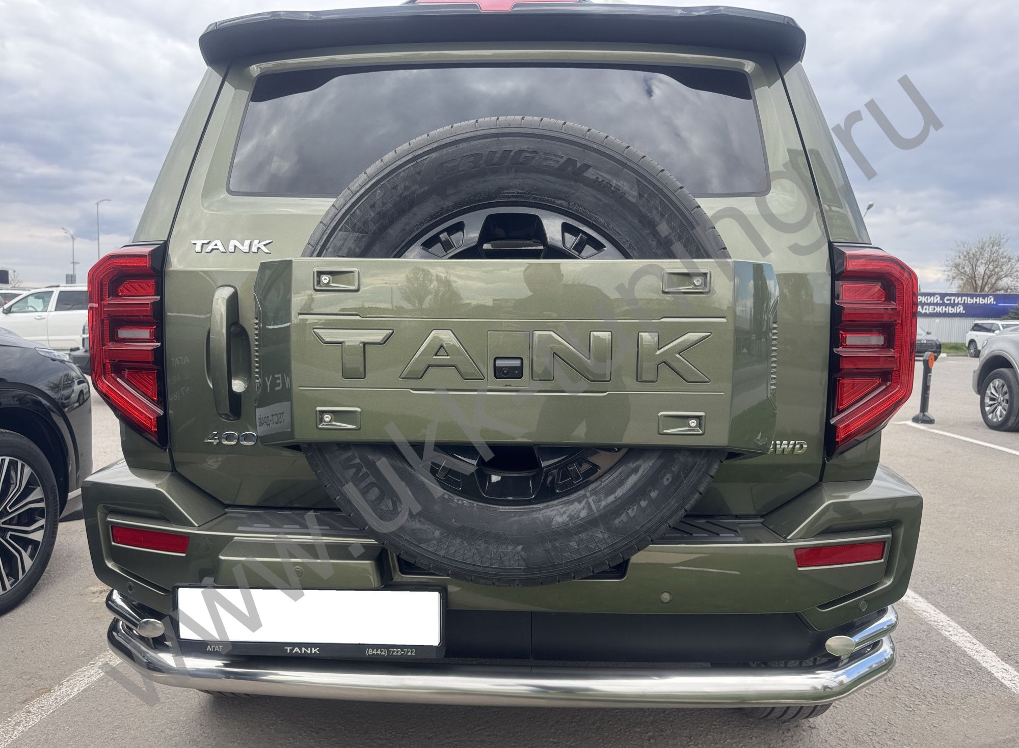 Защита заднего бампера угловая большая двойная Tank 400 с 2023