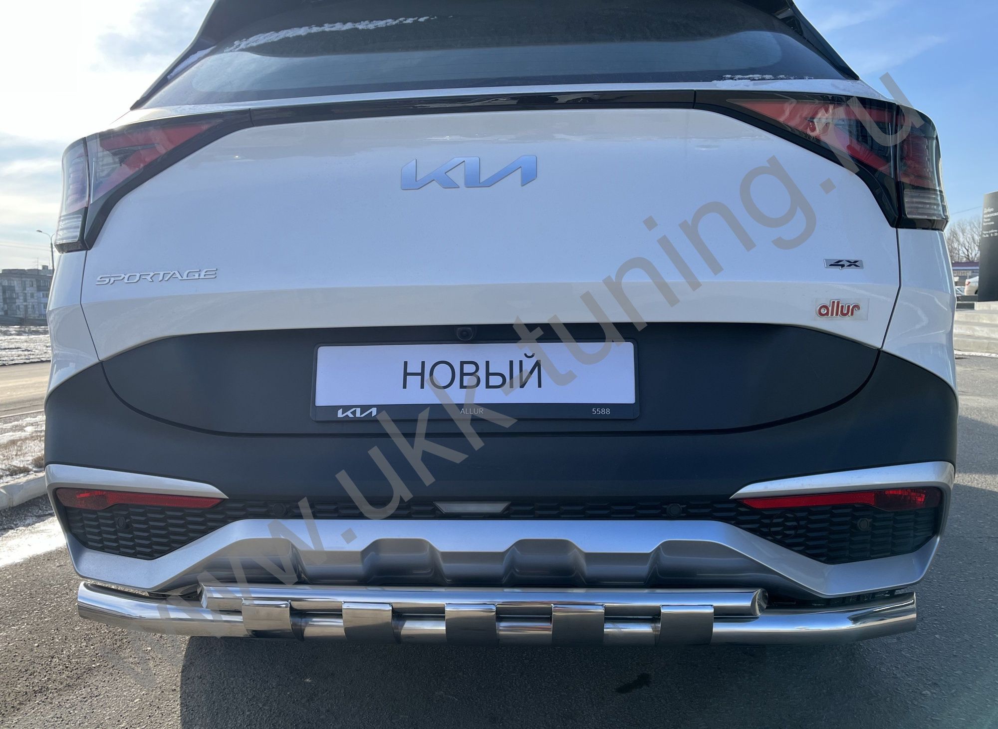 Защита заднего бампера двойная с перемычками KIA Sportage 2022 комплектация GT-Line (кроме комплектации Style и X-Line) Защита заднего бампера двойная с перемычками KIA Sportage 2022 комплектация GT-Line (кроме комплектации Style и X-Line)
