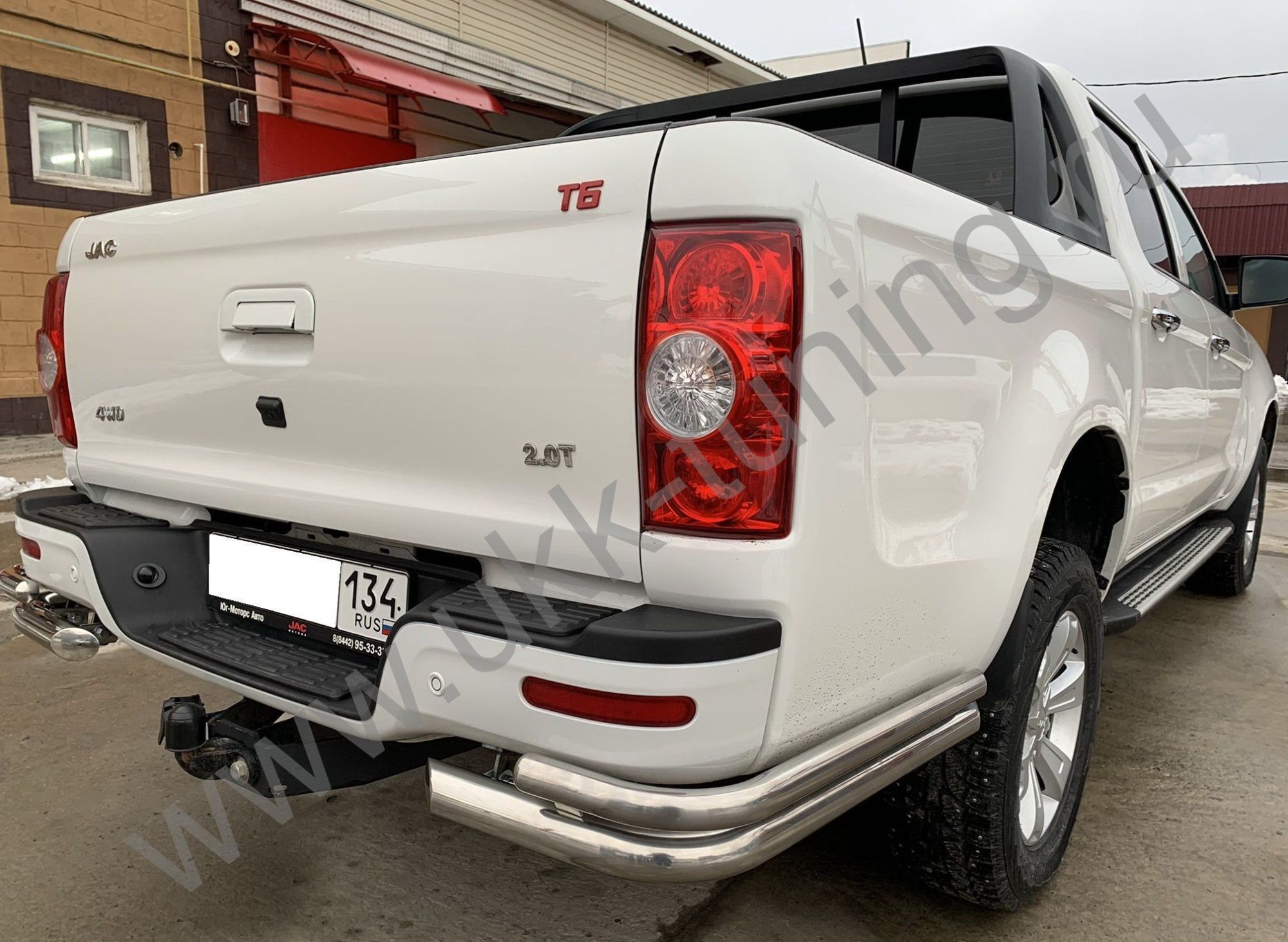 Защита заднего бампера JAC T6 угловая двойная Защита заднего бампера JAC T6 угловая двойная