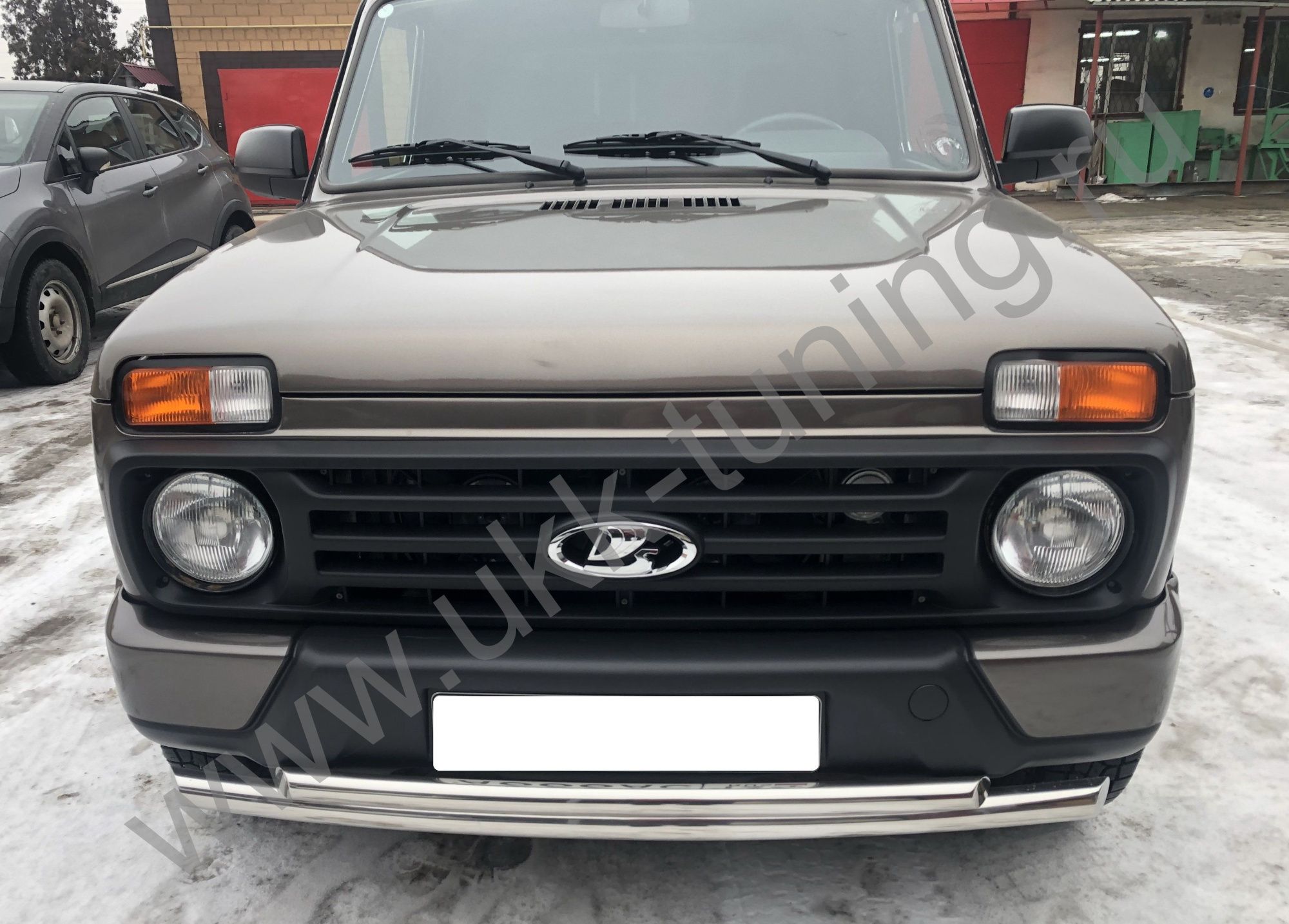 Защита переднего бампера двойная Lada Niva 2121 УРБАН с 2014 Защита переднего бампера двойная Lada Niva 2121 УРБАН с 2014