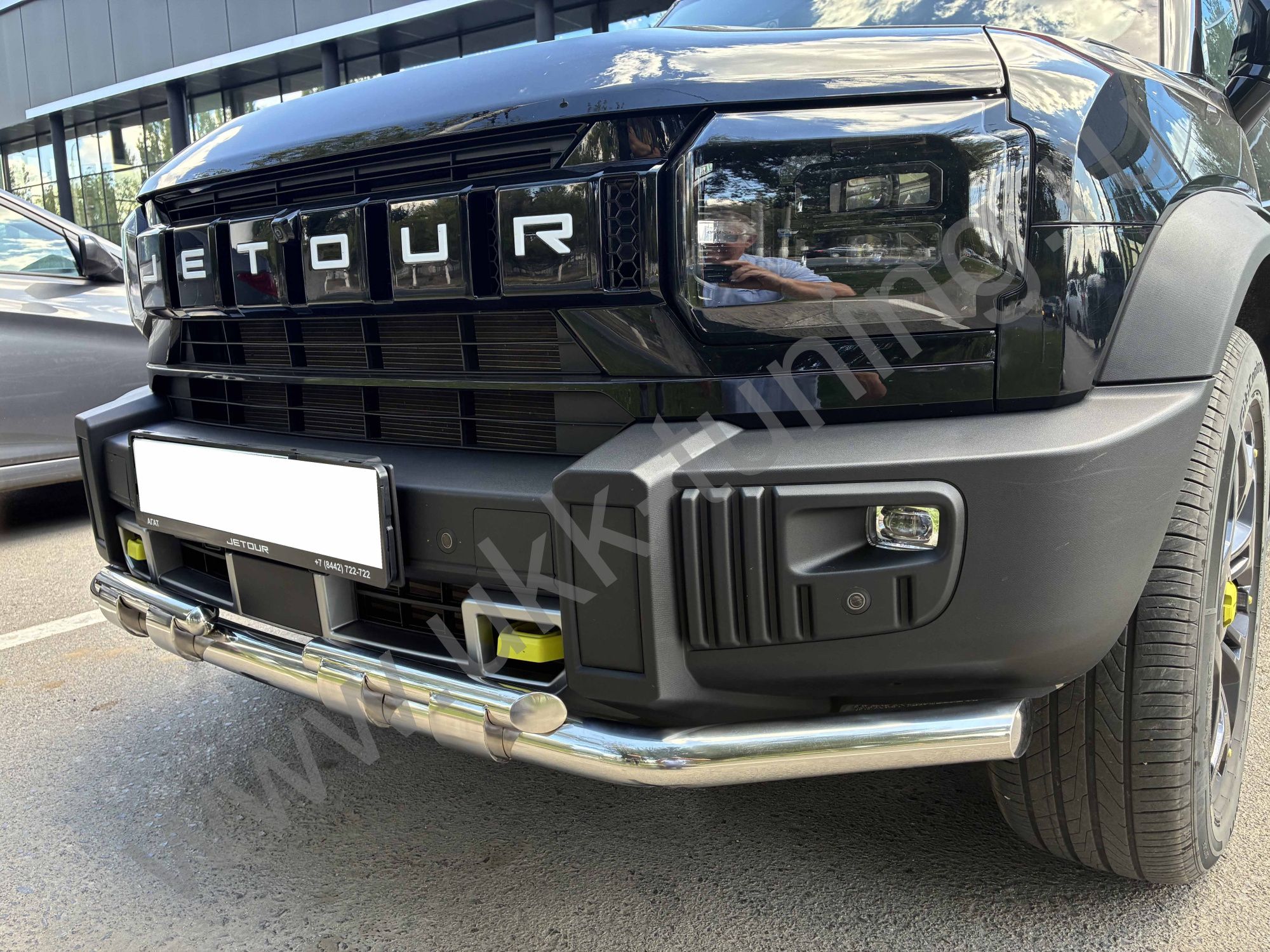 Защита переднего бампера двойная с перемычками Jetuor T2 с 2024