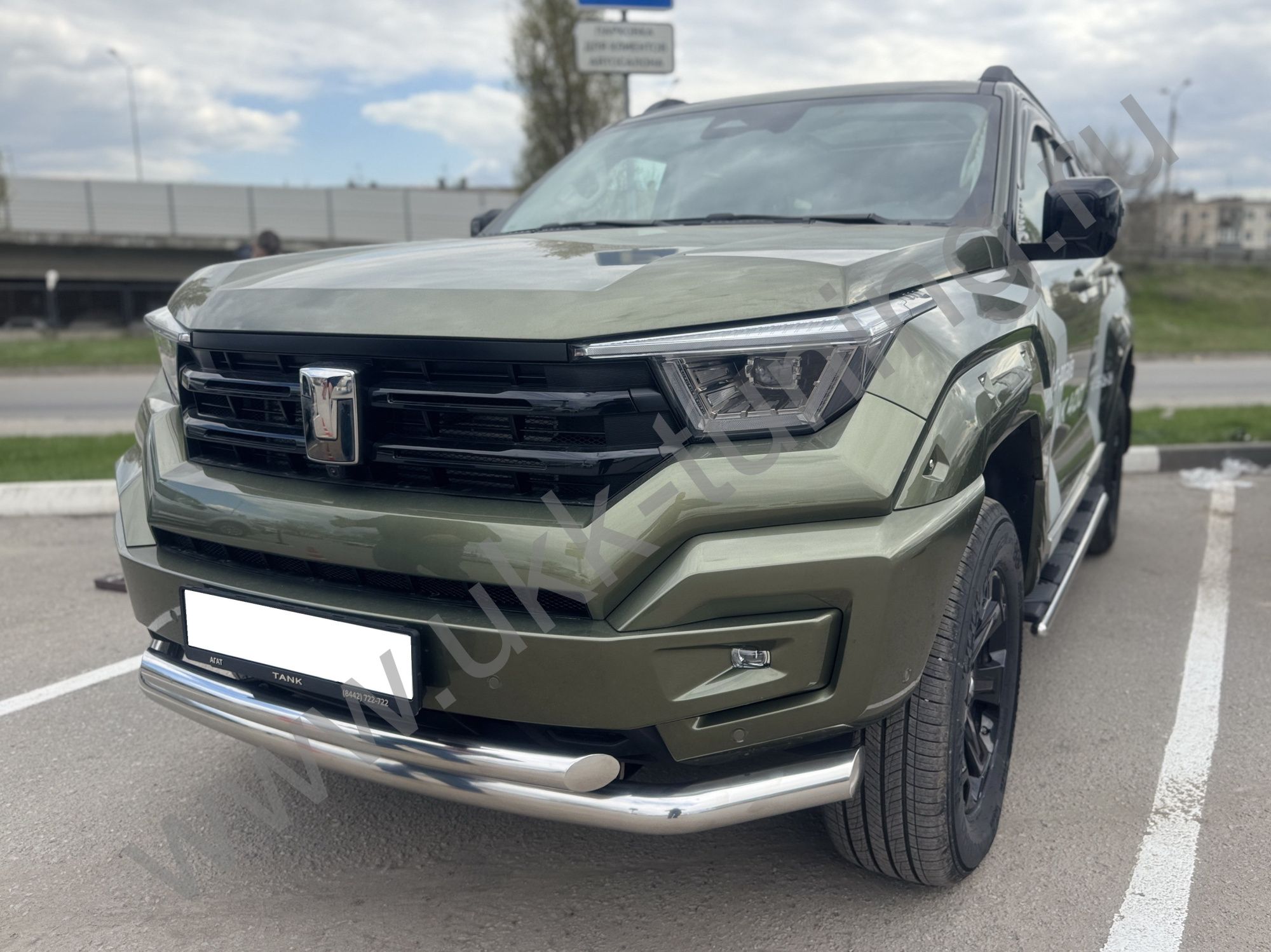 Защита переднего бампера двойная Tank 400 с 2023