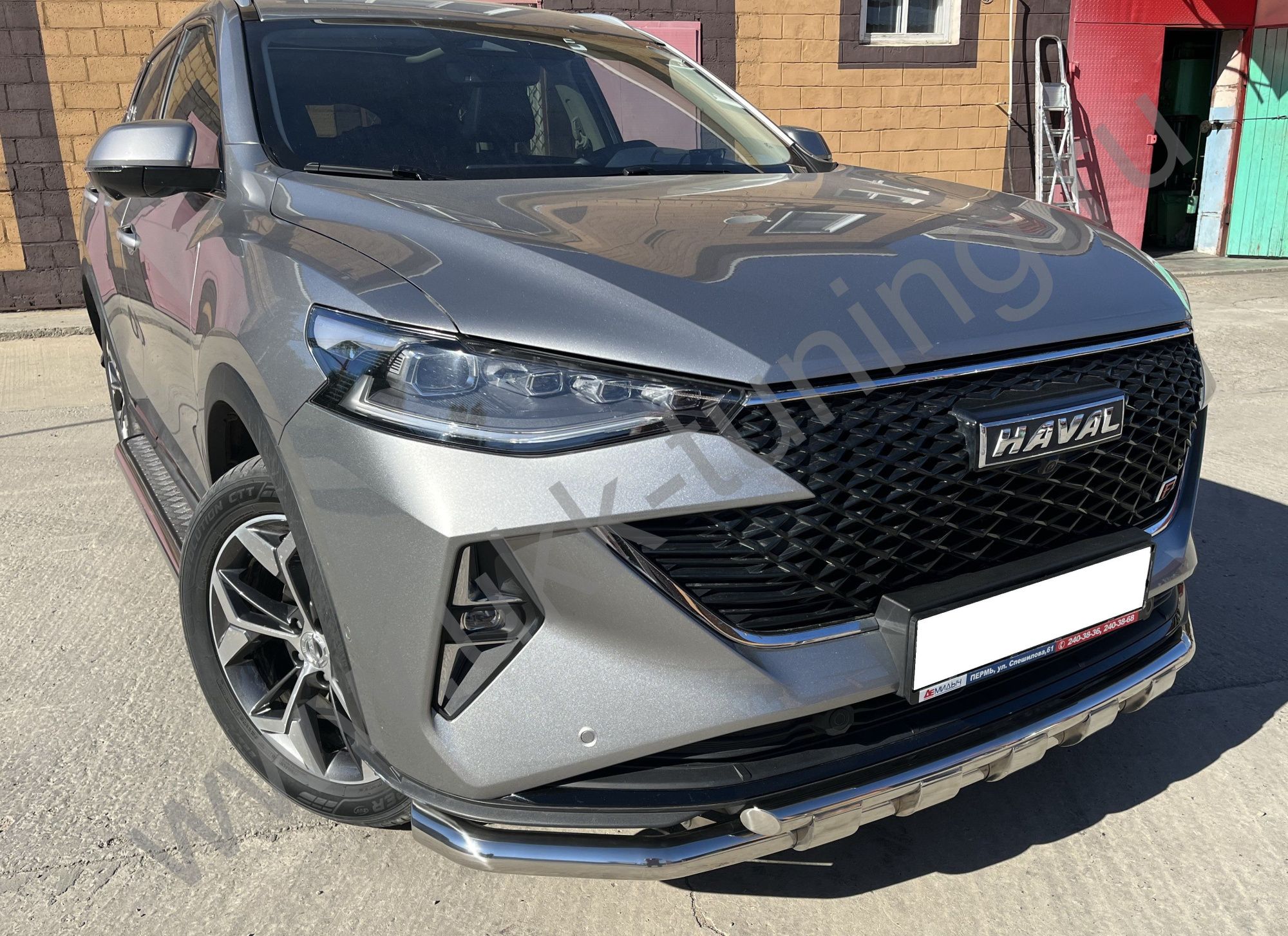 Защита переднего бампера с перемычками и подгибами Haval F7 2022 Рестрайлинг Защита переднего бампера с перемычками и подгибами Haval F7 2022 Рестрайлинг