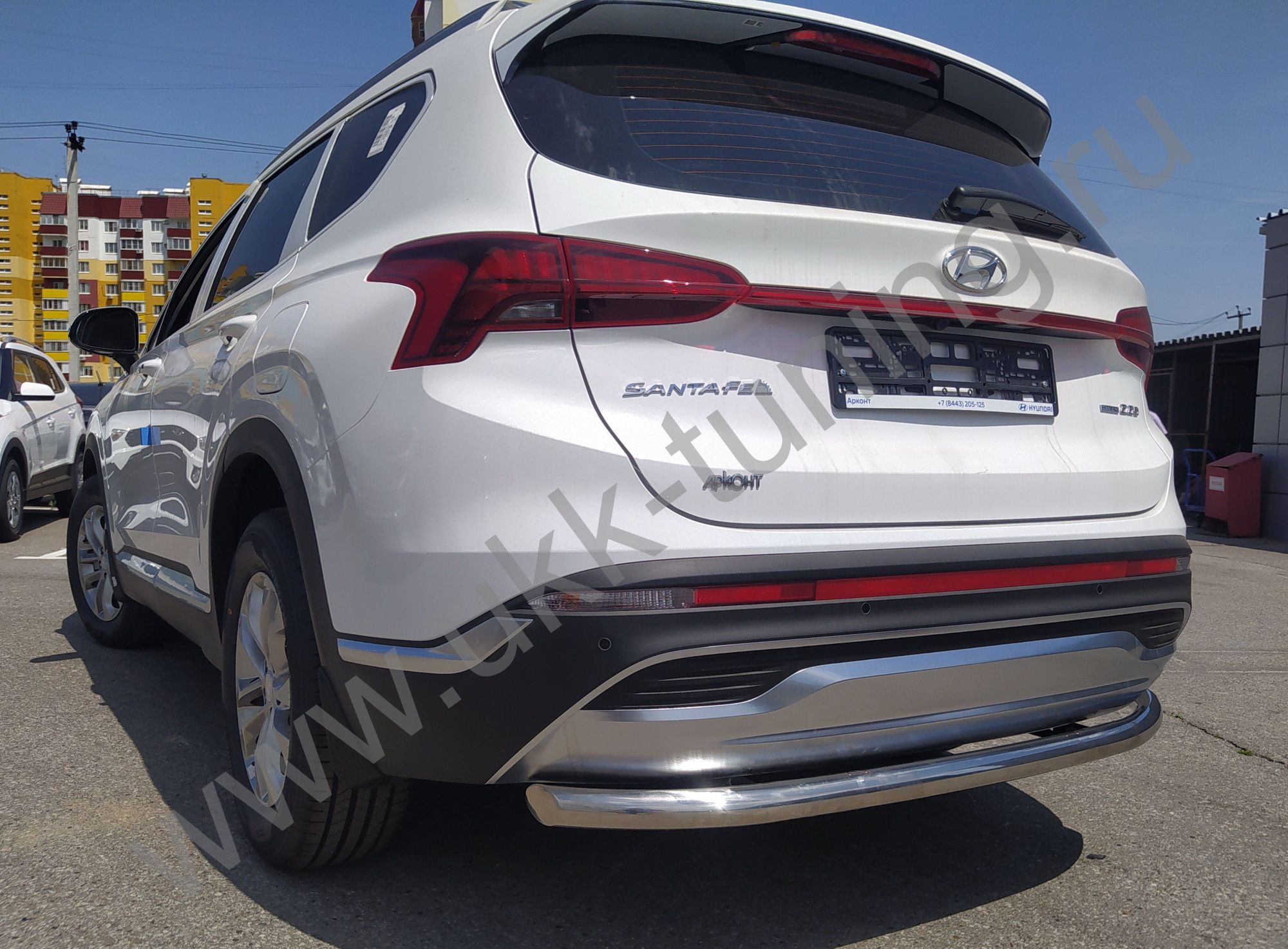 Защита заднего бампера Hyundai Santa Fe с 2021 Защита заднего бампера Hyundai Santa Fe с 2021