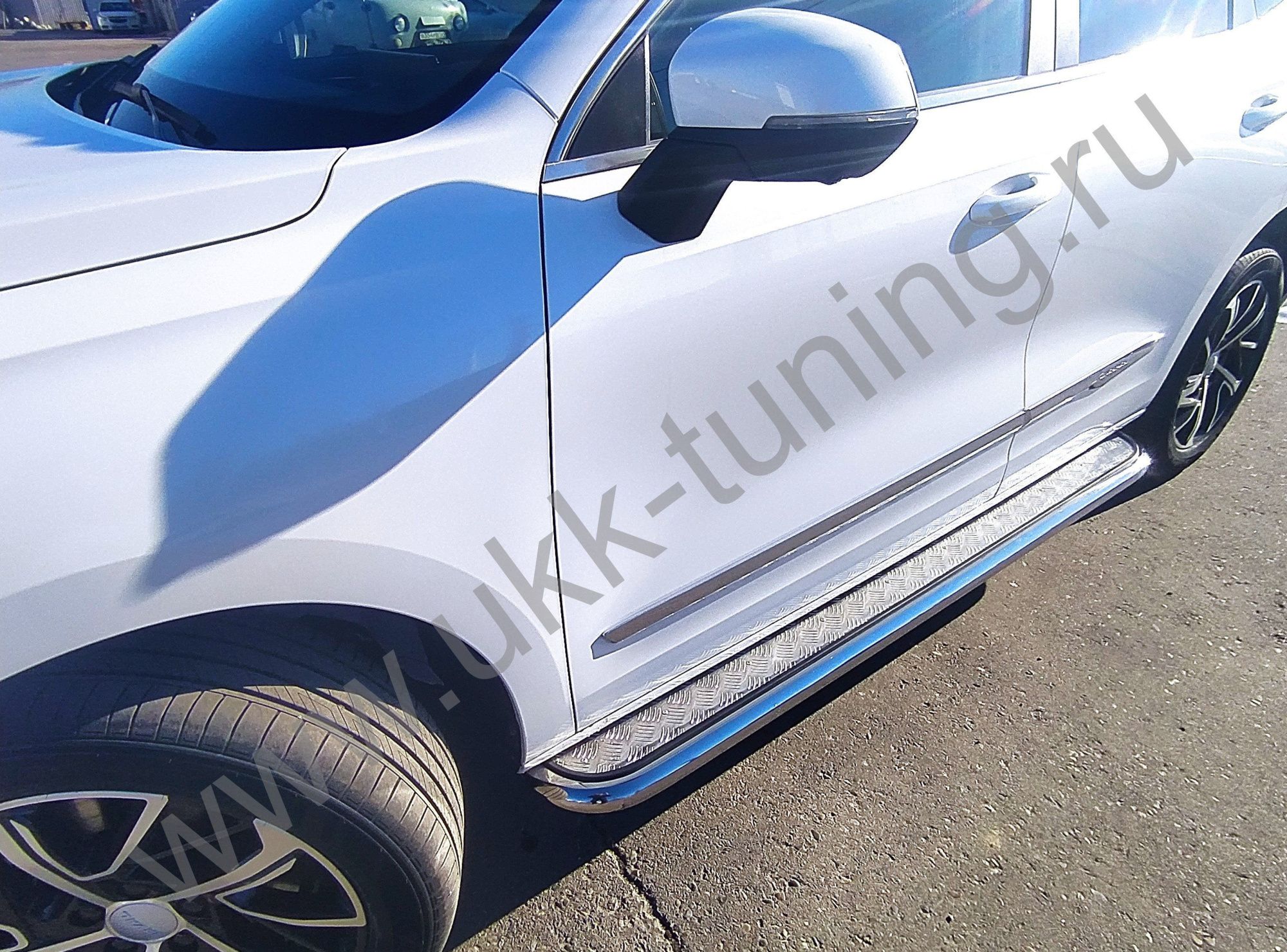 Боковые подножки Haval Jolion c 2021 с накладным листом