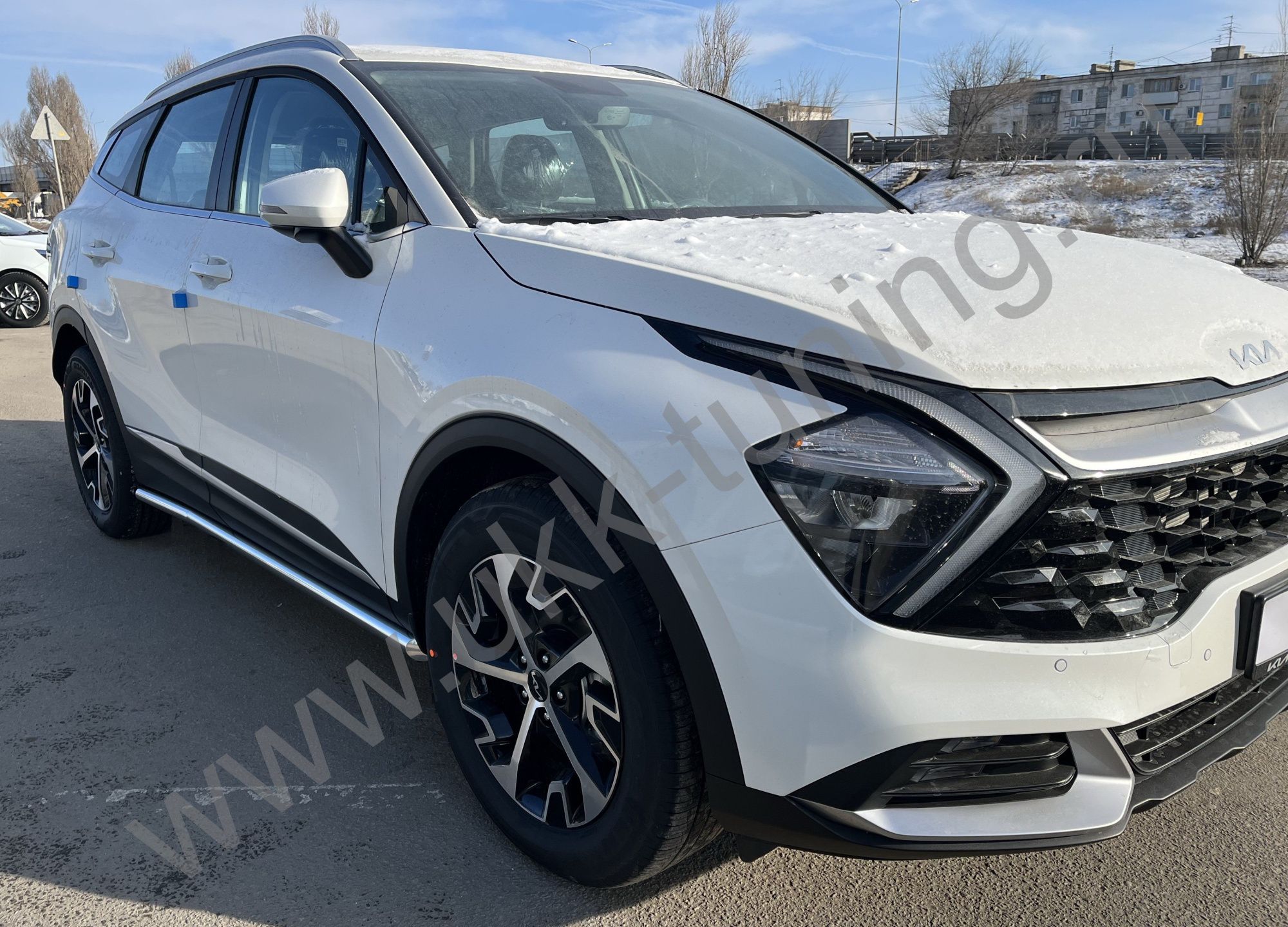 Защита штатного порога труба KIA Sportage 2022 комплектация GT-Line (кроме комплектации Style и X-Line)