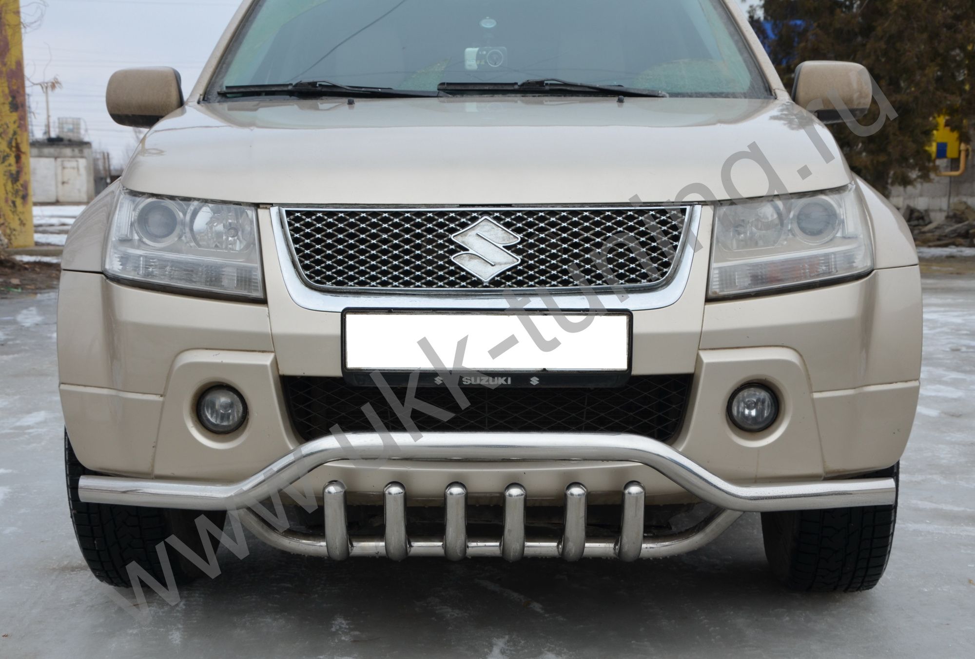 Защита переднего бампера волна+акула Suzuki Grand Vitara с 2005-2012