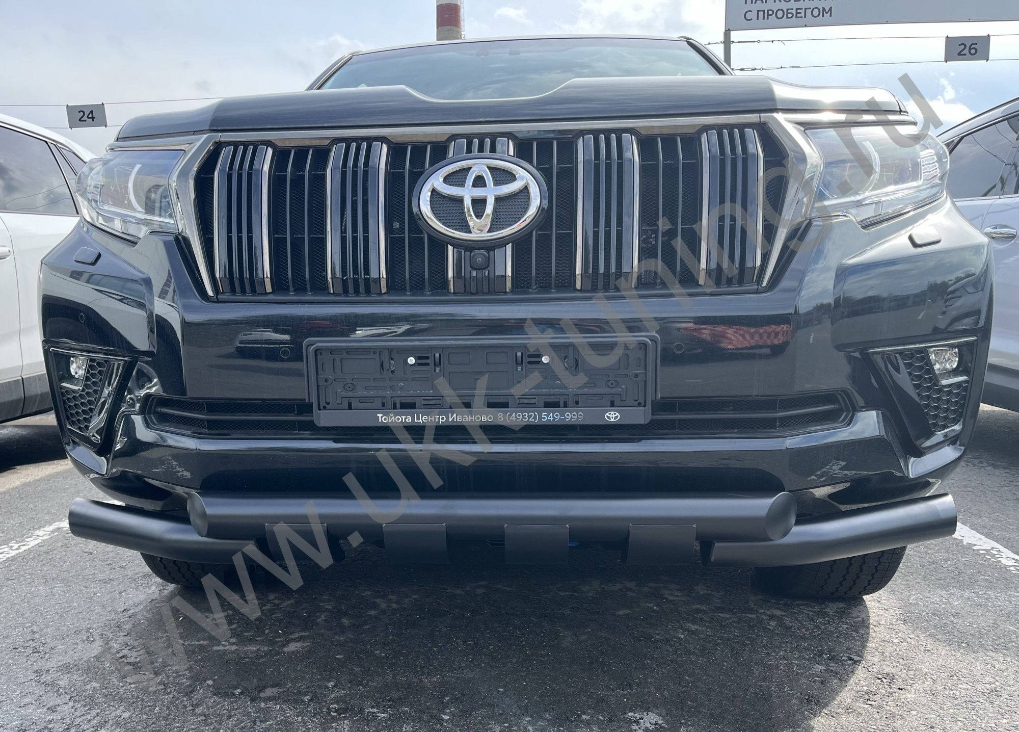 Защита переднего бампера (G) с покрытием "раптор" Toyota Land Cruiser Prado 150 с 2014 Защита переднего бампера (G) с покрытием "раптор" Toyota Land Cruiser Prado 150 с 2014