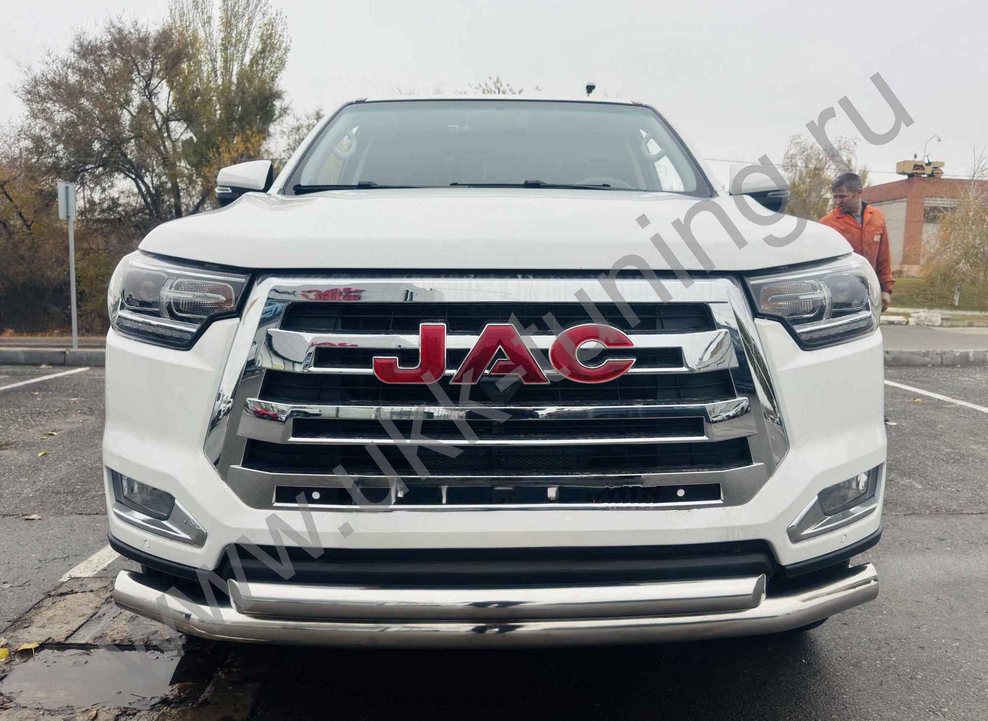 Защита переднего бампера двойная Jac T8 Pro 2020