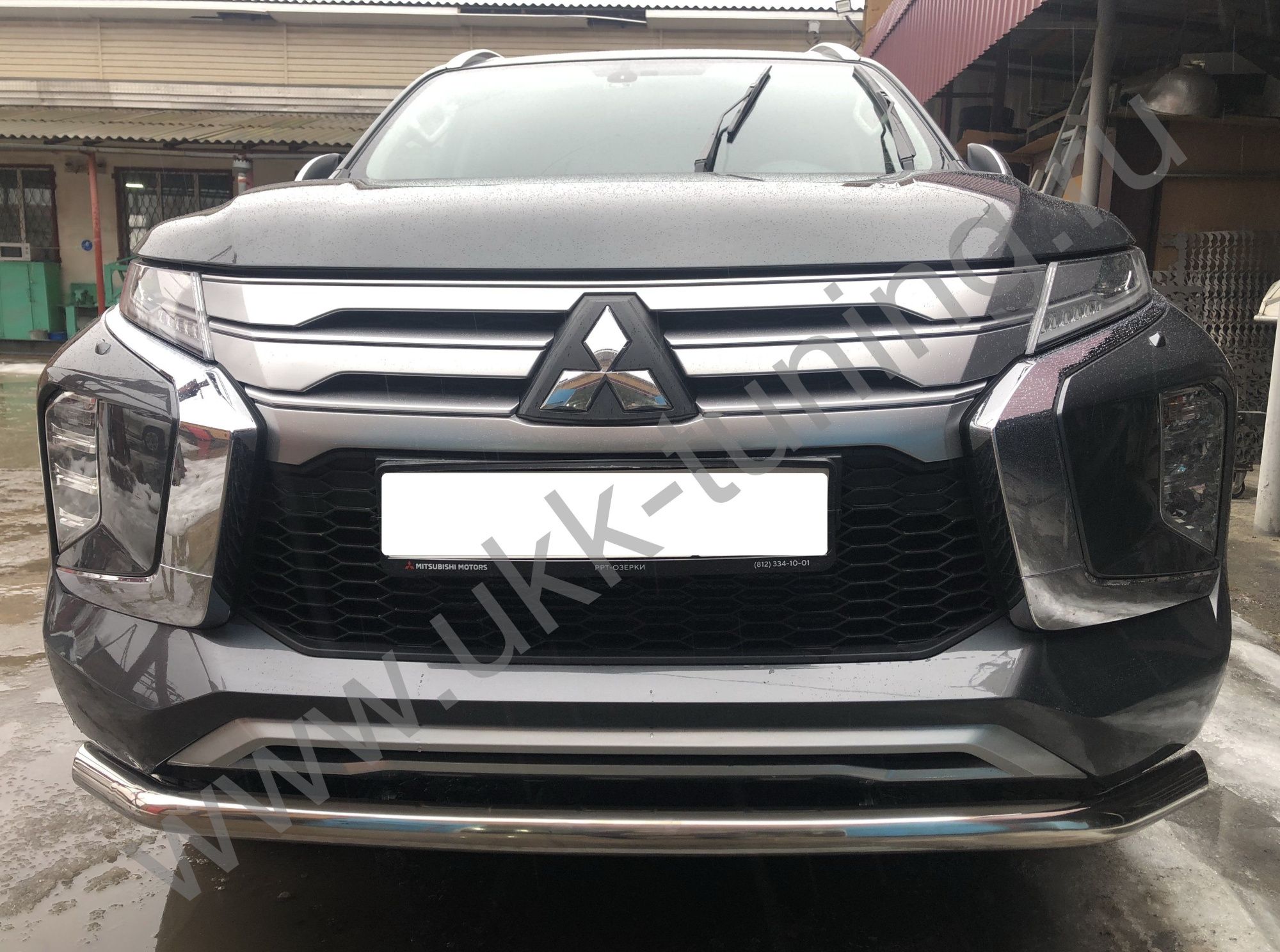 Защита переднего бампера Mitsubishi Pajero Sport с 2021 Защита переднего бампера Mitsubishi Pajero Sport с 2021