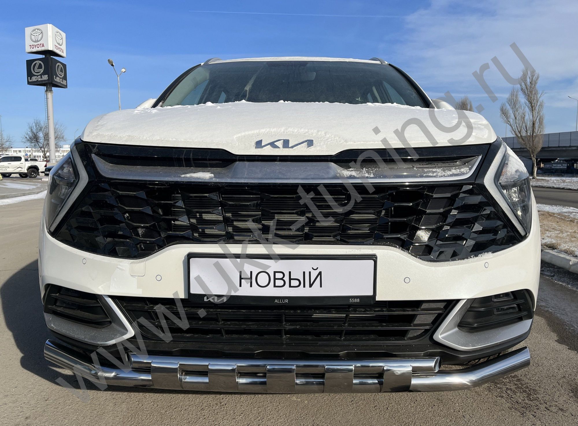 Защита переднего бампера двойная с перемычками KIA Sportage 2022 комплектация GT-Line (кроме комплектации Style и X-Line) Защита переднего бампера двойная с перемычками KIA Sportage 2022 комплектация GT-Line (кроме комплектации Style и X-Line)