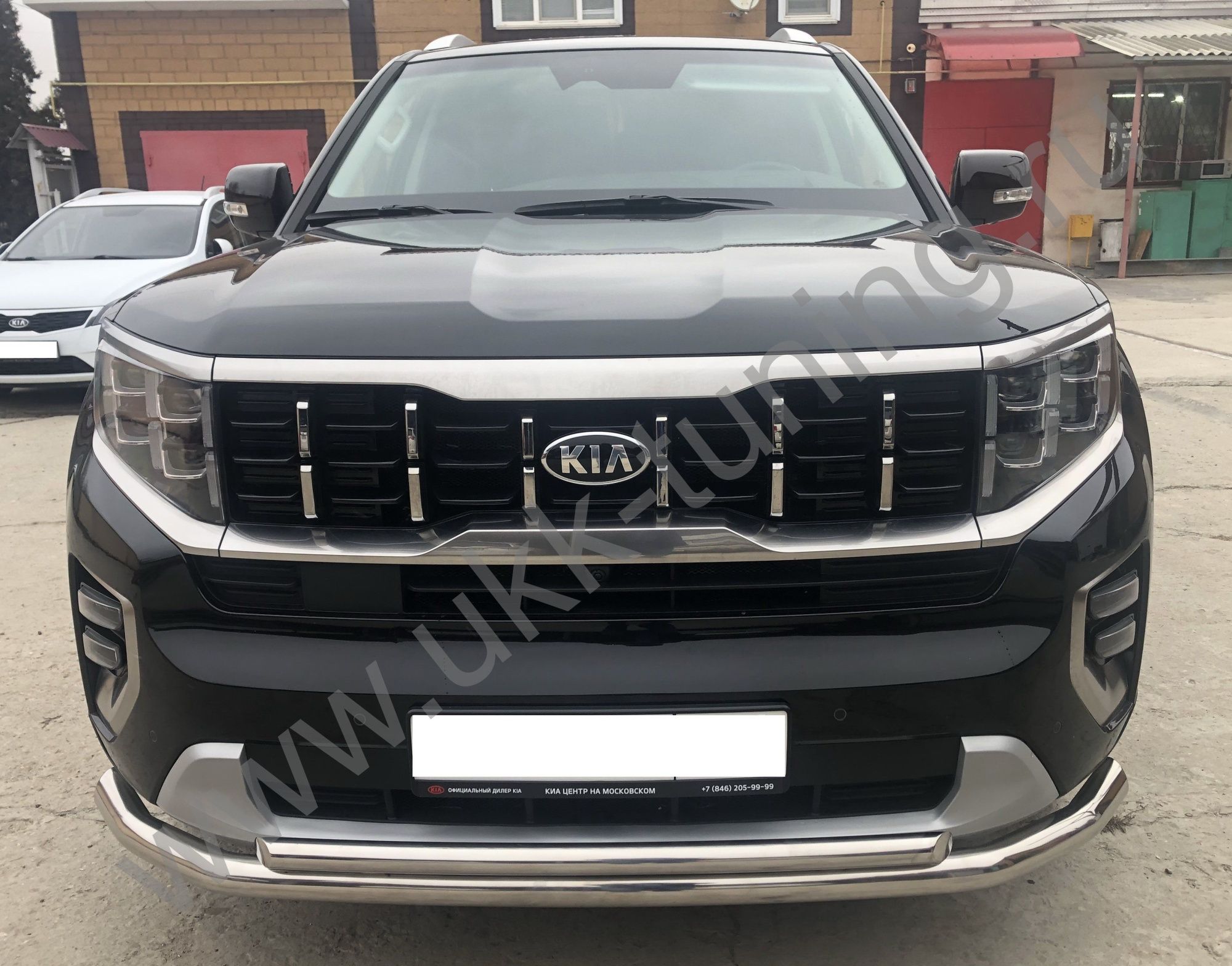 Защита переднего бампера Kia Mohave с 2021 двойная