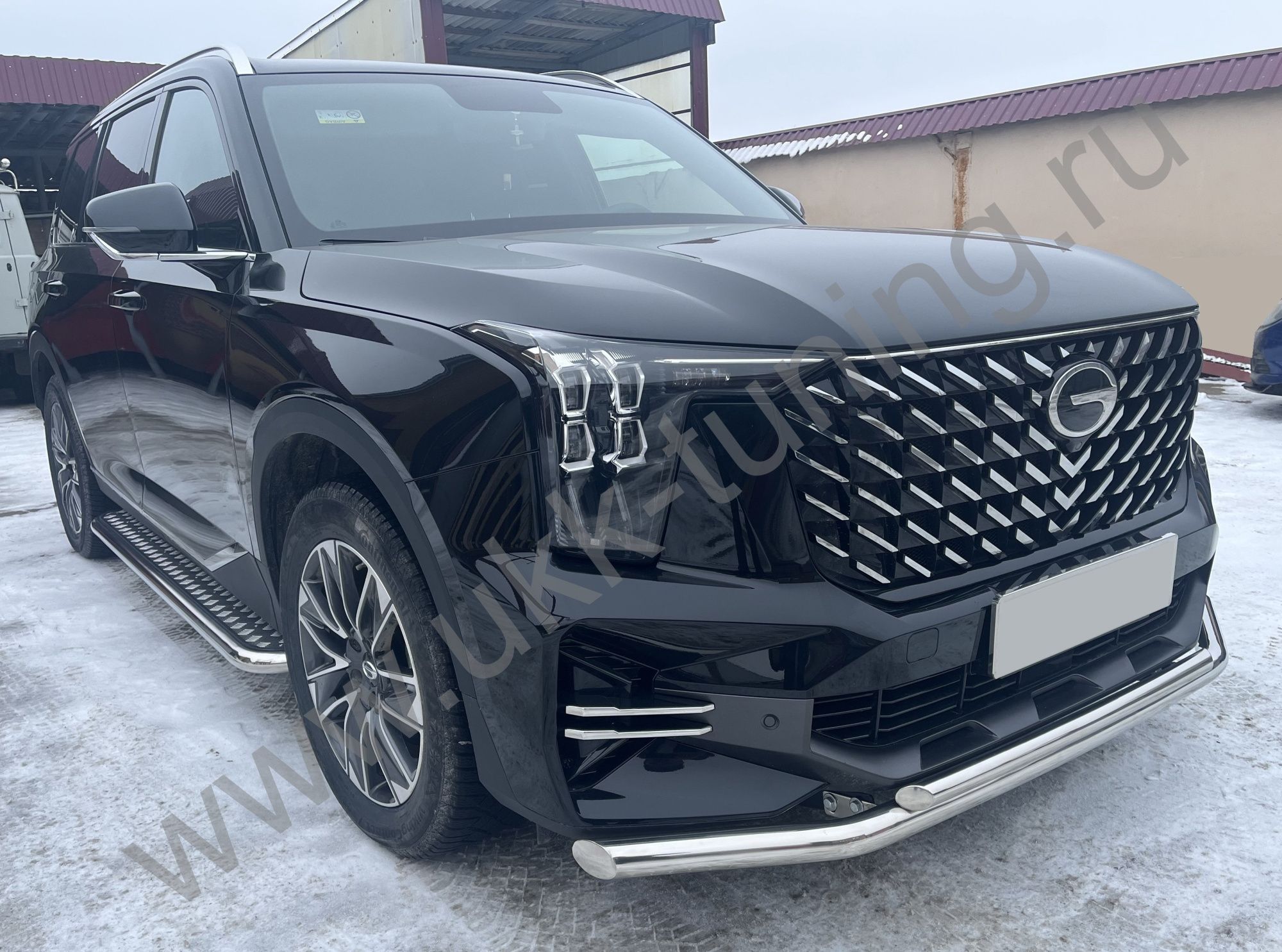 Защита переднего бампера двойная GAC GS8 с 2023