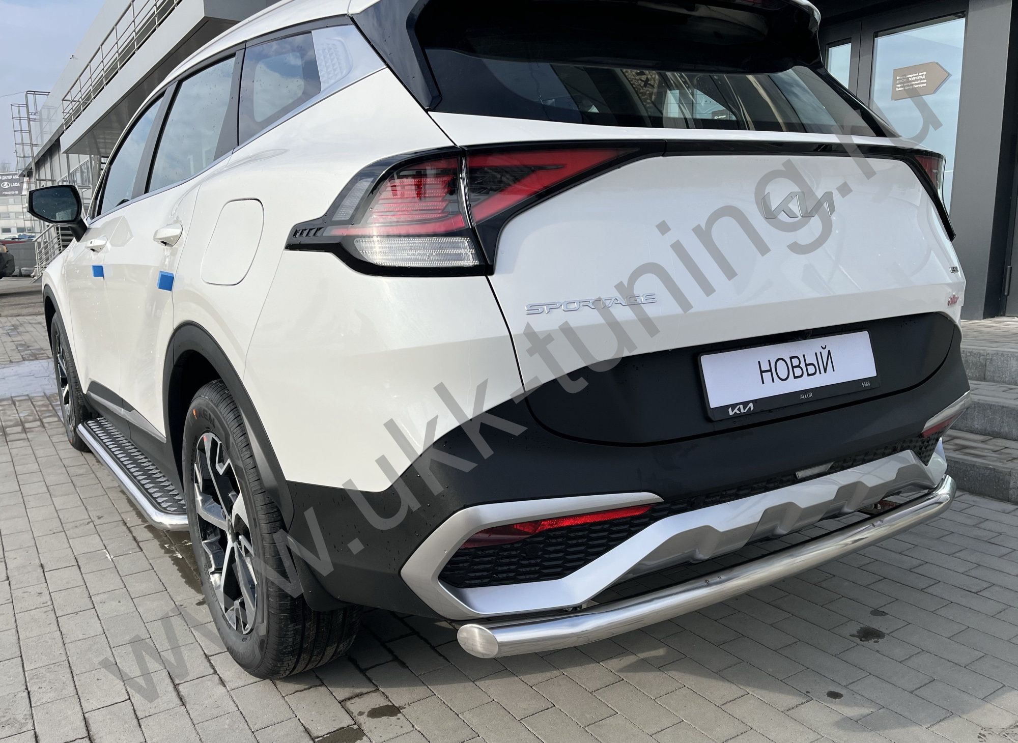 Защита заднего бампера KIA Sportage 2022 комплектация GT-Line (кроме комплектации Style и X-Line) Защита заднего бампера KIA Sportage 2022 комплектация GT-Line (кроме комплектации Style и X-Line)