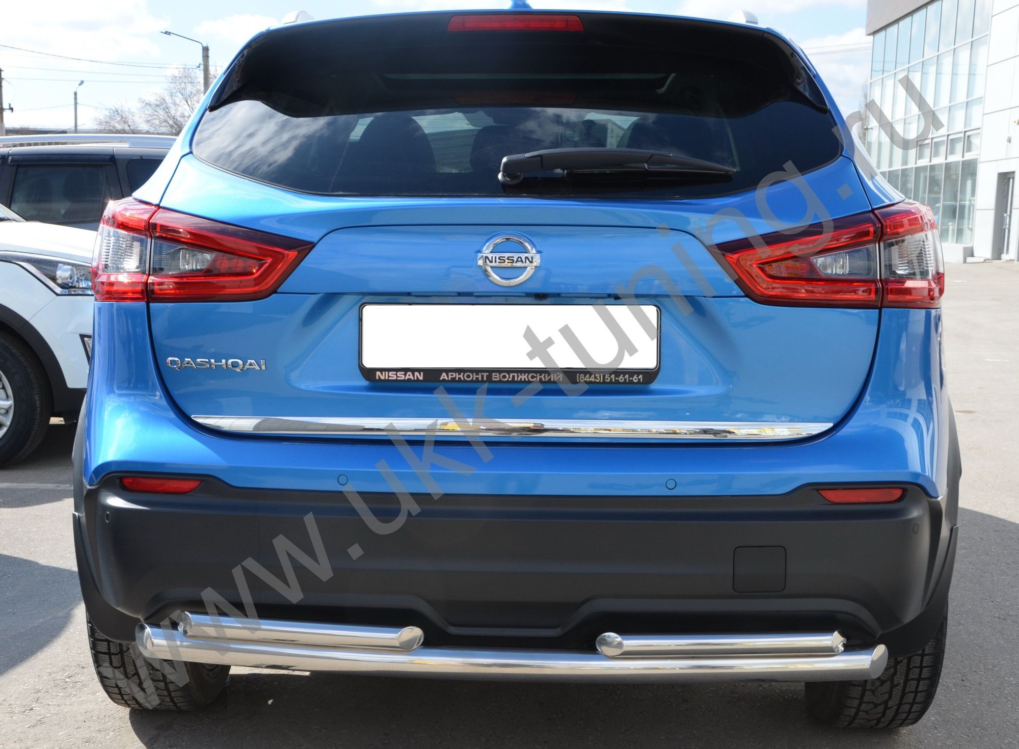 Защита заднего бампера двойная Nissan Qashqai с 2017 Защита заднего бампера двойная Nissan Qashqai с 2017