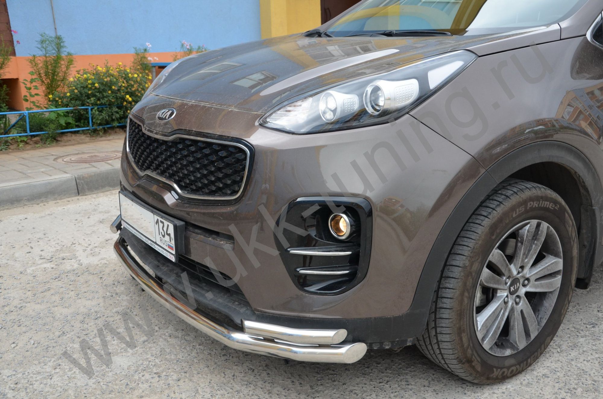 Защита переднего бампера двойная Kia Sportage 4 с 2015-2018