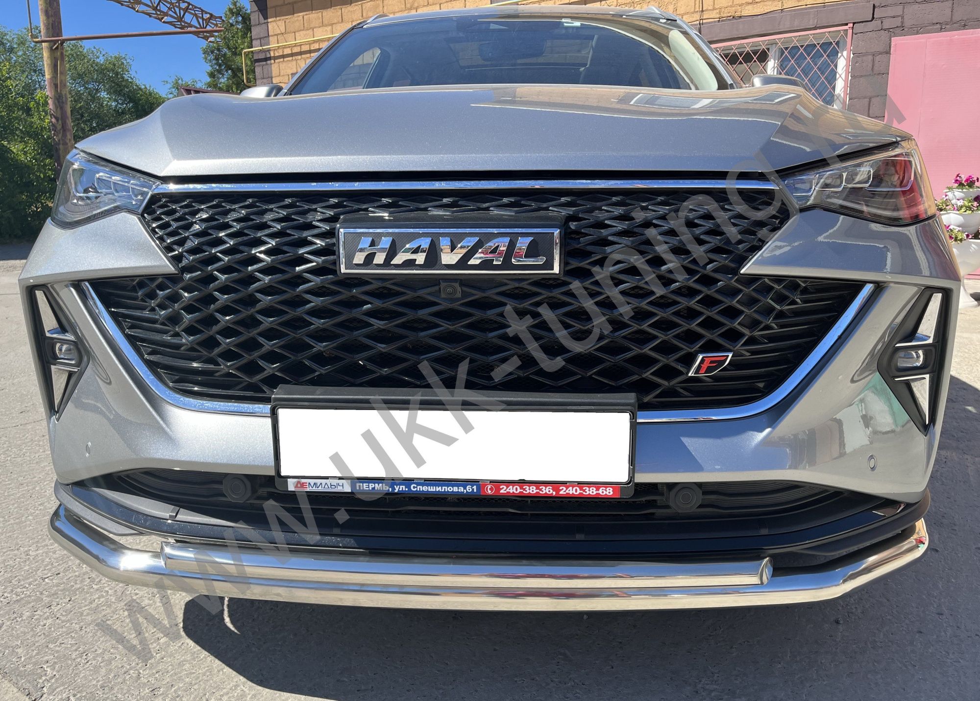 Защита переднего бампера двойная с подгибами Haval F7 2022 Рестрайлинг Защита переднего бампера двойная с подгибами Haval F7 2022 Рестрайлинг