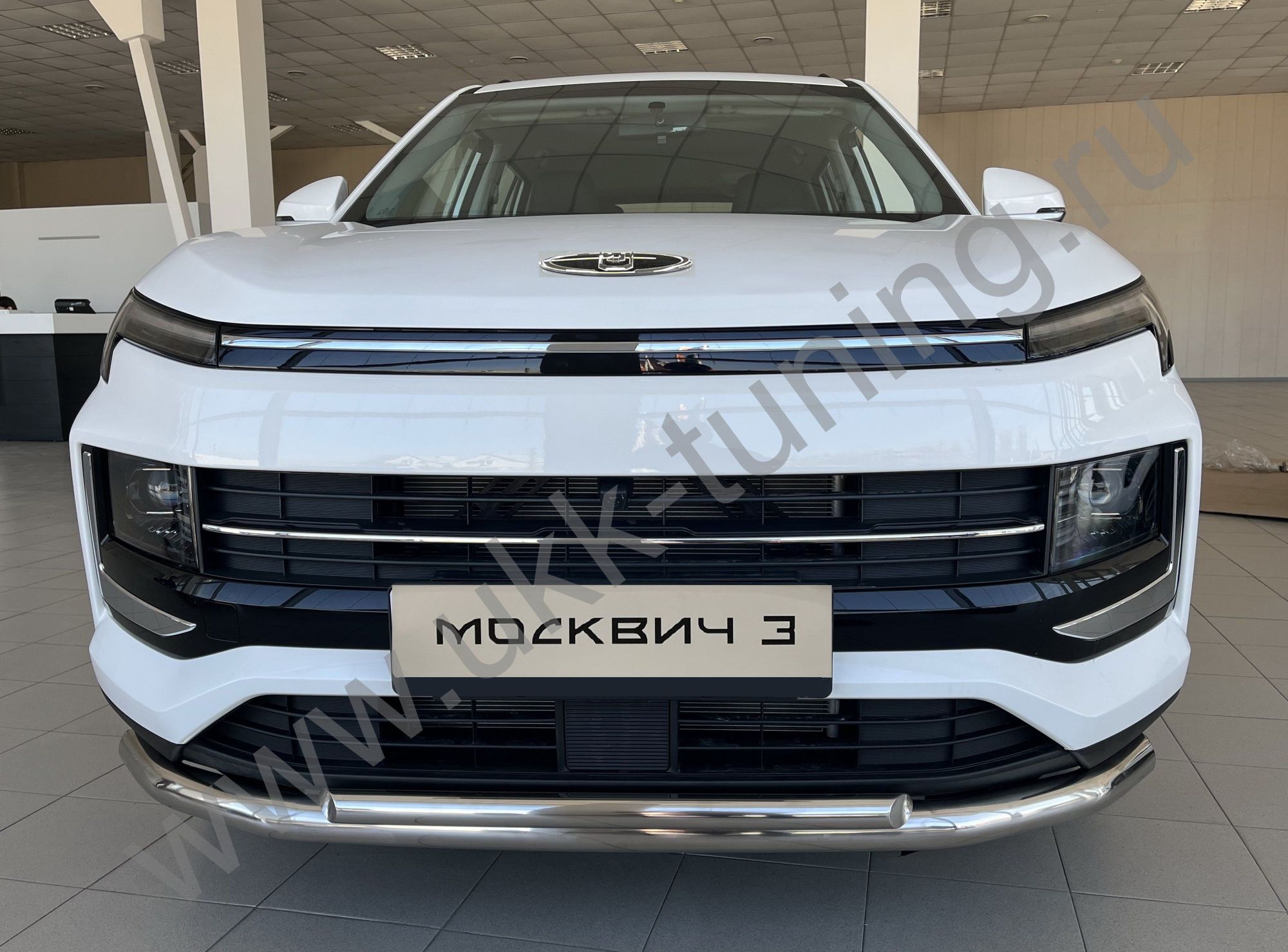 Защита переднего бампера двойная Москвич 3 с 2022