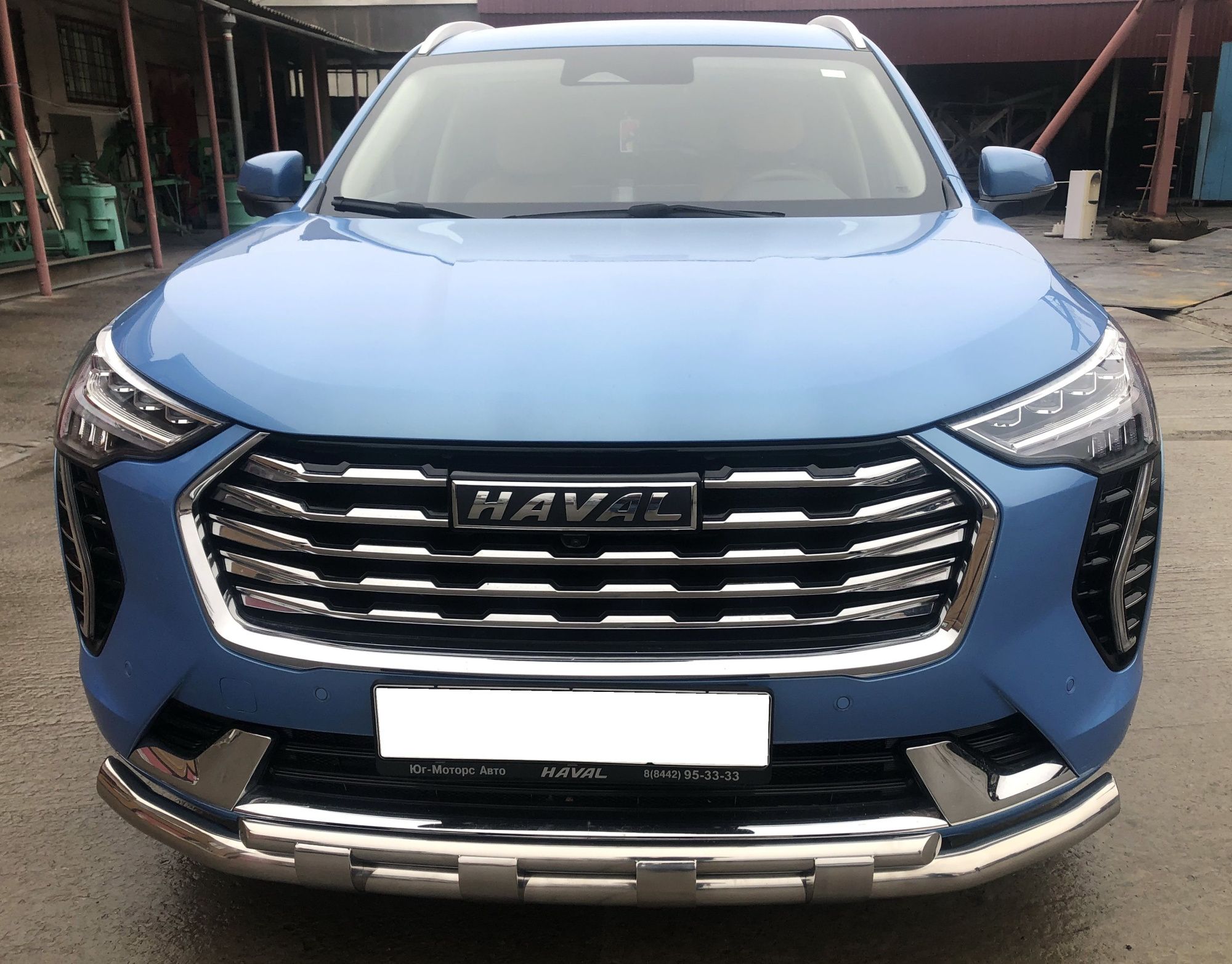 Защита переднего бампера Haval Jolion c 2021 двойная с перемычками