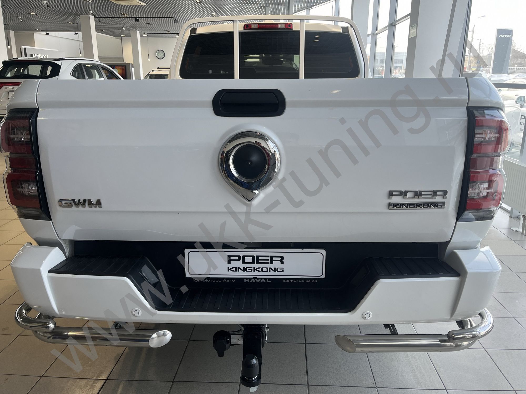 Защита заднего бампера угловая двойная под фаркоп Great Wall Poer King Kong c 2023