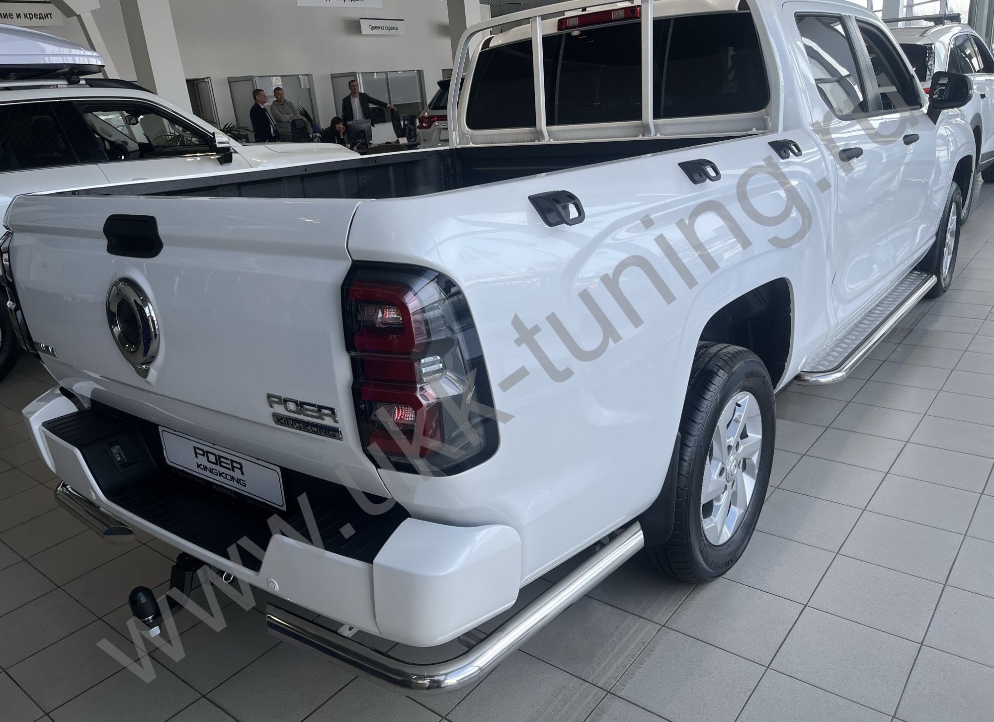 Защита заднего бампера  угловая под фаркоп Great Wall Poer King Kong c 2023