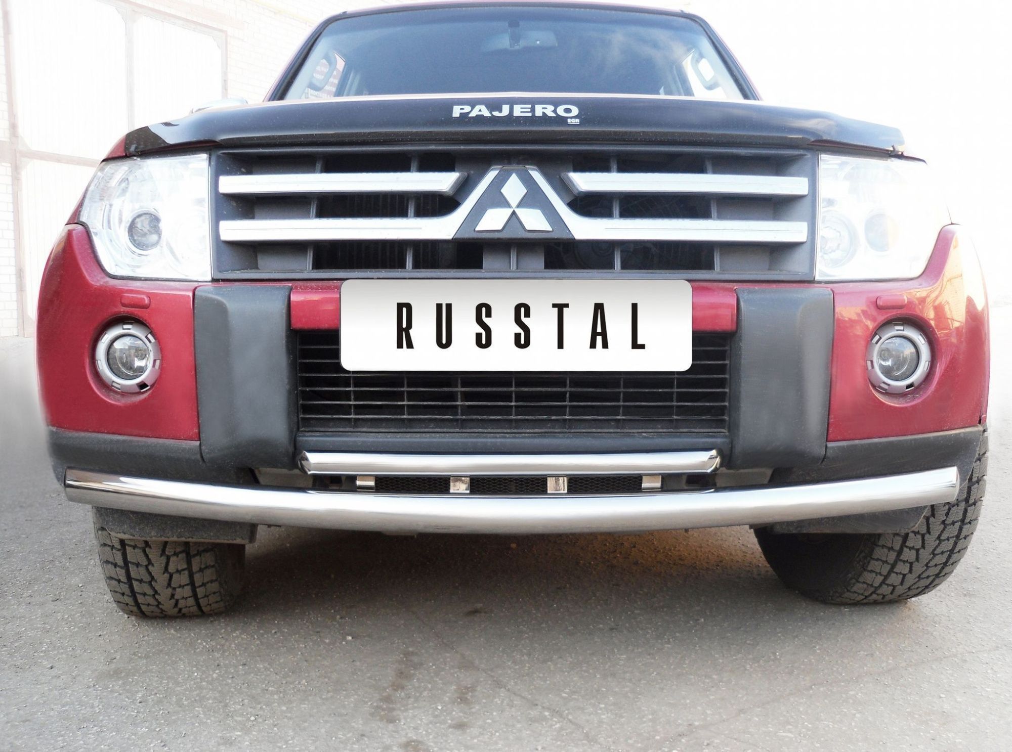 Mitsubishi Pajero 4 2006-2011 Защита переднего бампера d76/42 MPZ-000132 Mitsubishi Pajero 4 2006-2011 Защита переднего бампера d76/42 MPZ-000132