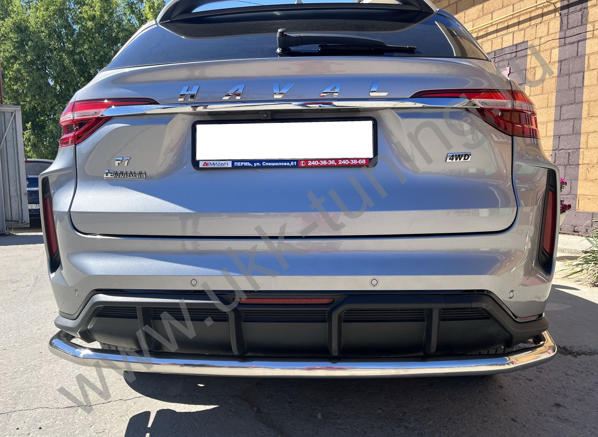 Защита заднего бампера угловая большая Haval F7 2022 Рестрайлинг Защита заднего бампера угловая большая Haval F7 2022 Рестрайлинг