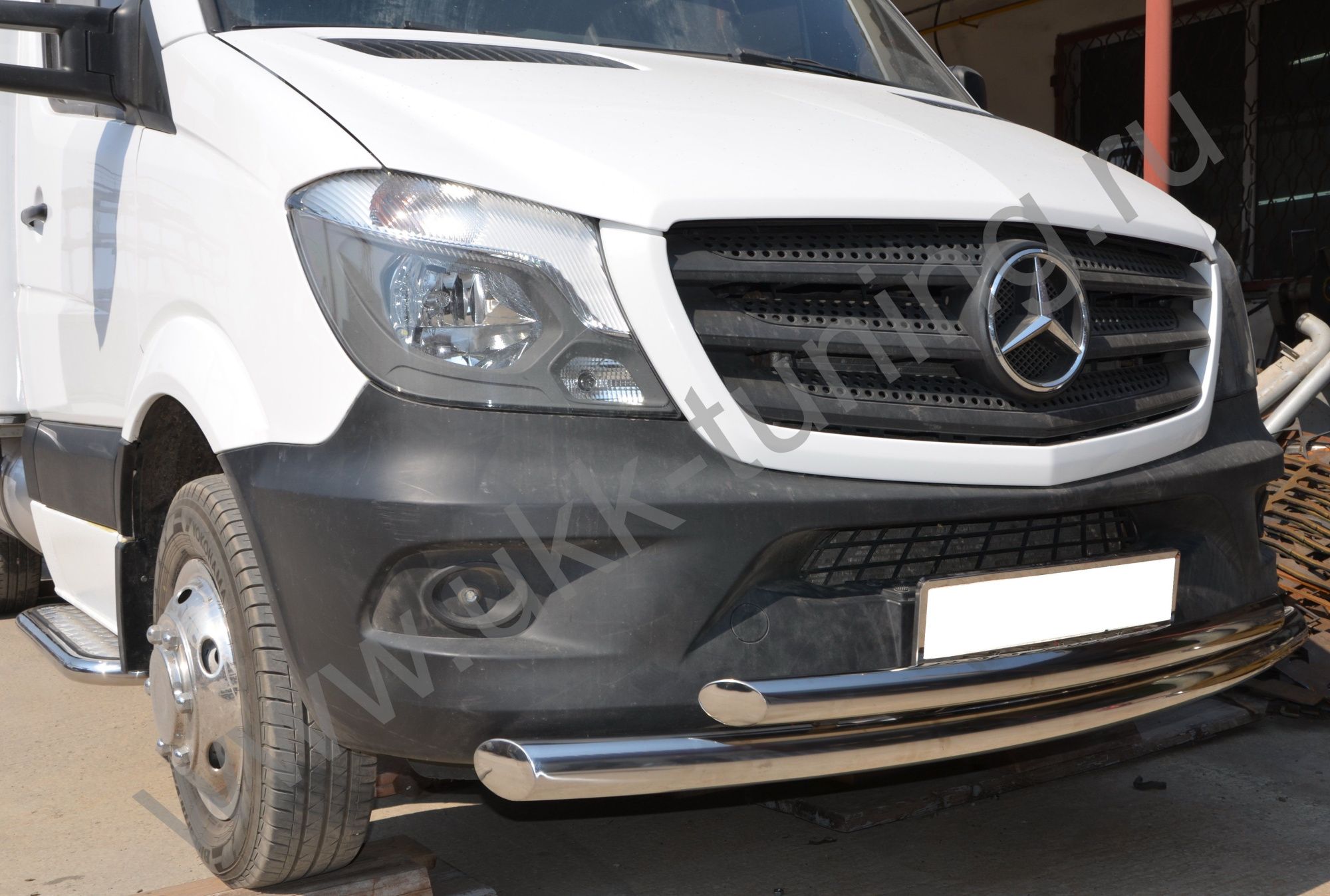 Защита переднего бампера Mercedes-Benz Sprinter с 2012 двойная Защита переднего бампера Mercedes-Benz Sprinter с 2012 двойная
