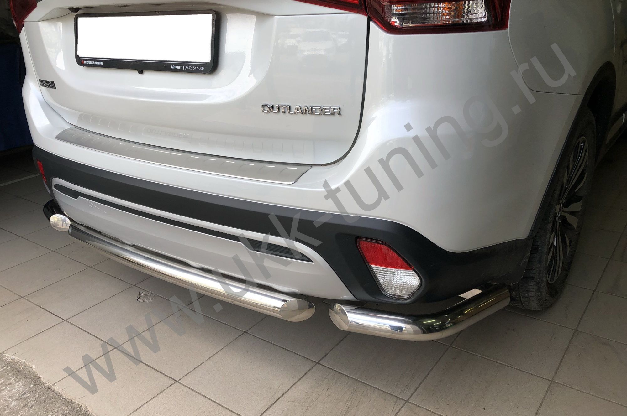 Защита заднего бампера центральная MITSUBISHI Outlander с 2019 Защита заднего бампера центральная MITSUBISHI Outlander с 2019