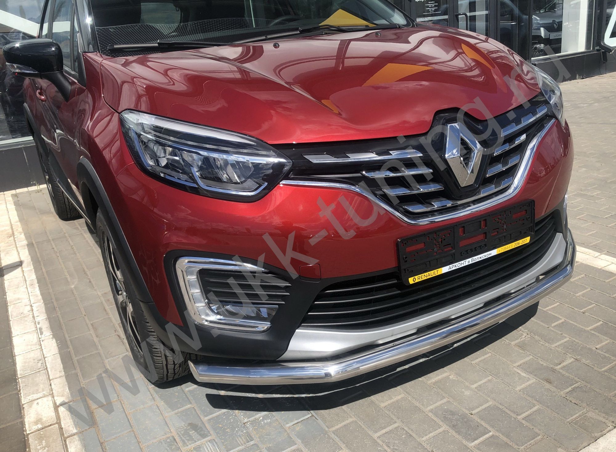 Защита переднего бампера с подгибами RENAULT Kaptur с 2021 Защита переднего бампера с подгибами RENAULT Kaptur с 2021
