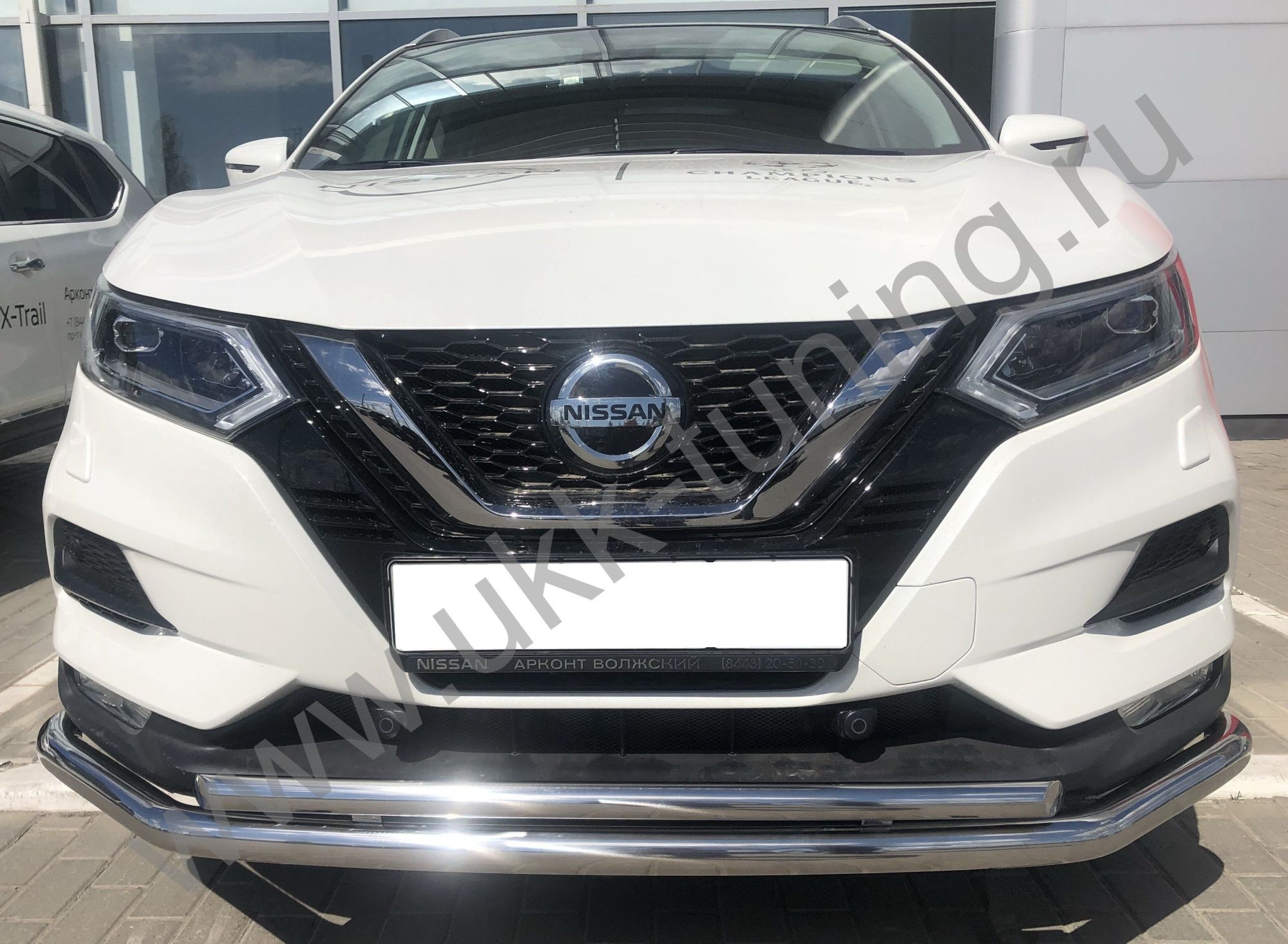 Защита переднего бампера двойная с двумя подгибами Nissan Qashgai 2017 рестайлинг Защита переднего бампера двойная с двумя подгибами Nissan Qashgai 2017 рестайлинг