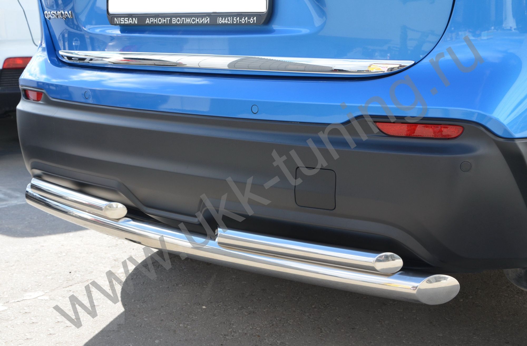 Защита заднего бампера двойная Nissan Qashqai с 2017 Защита заднего бампера двойная Nissan Qashqai с 2017