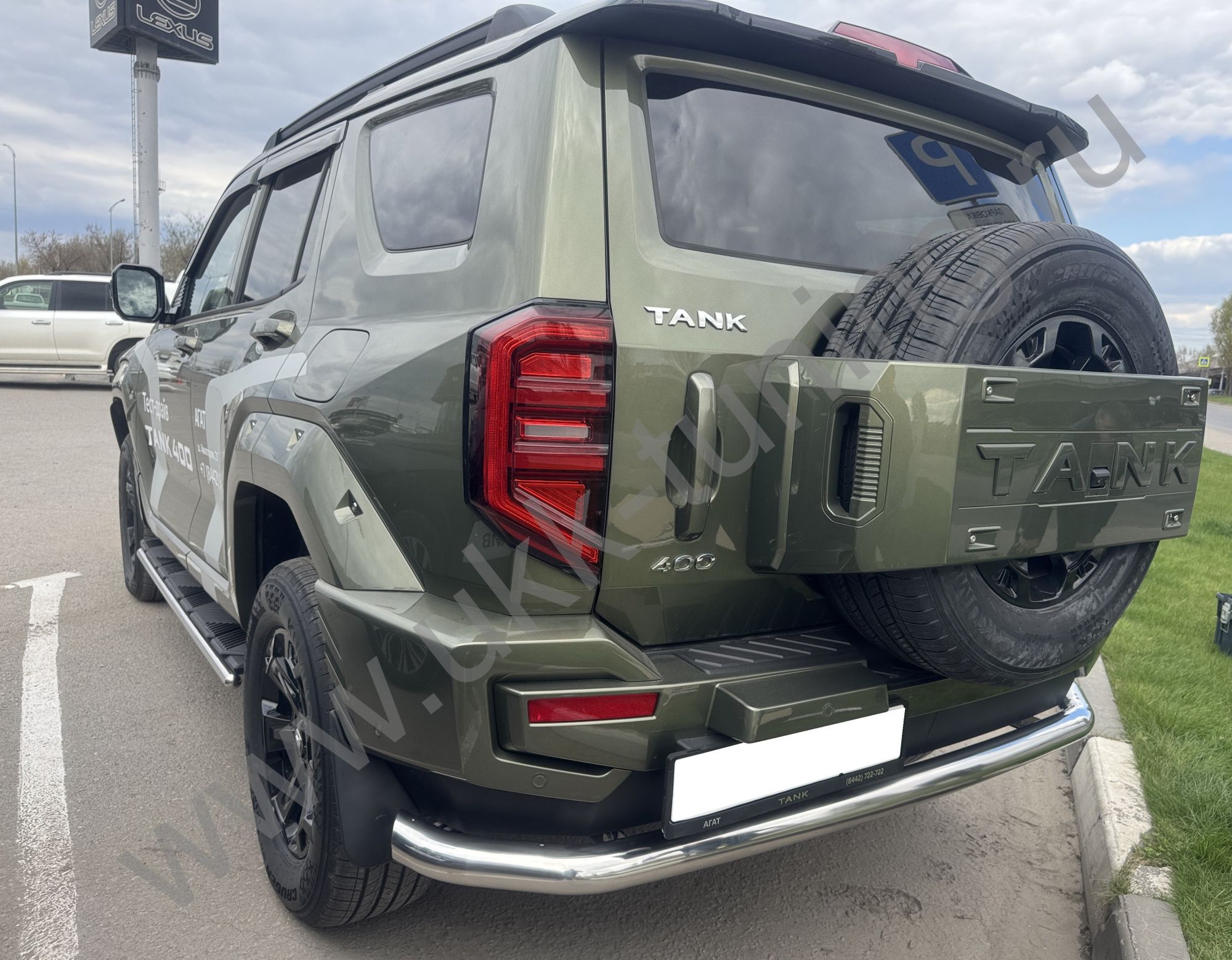 Защита заднего бампера угловая большая Tank 400 с 2023