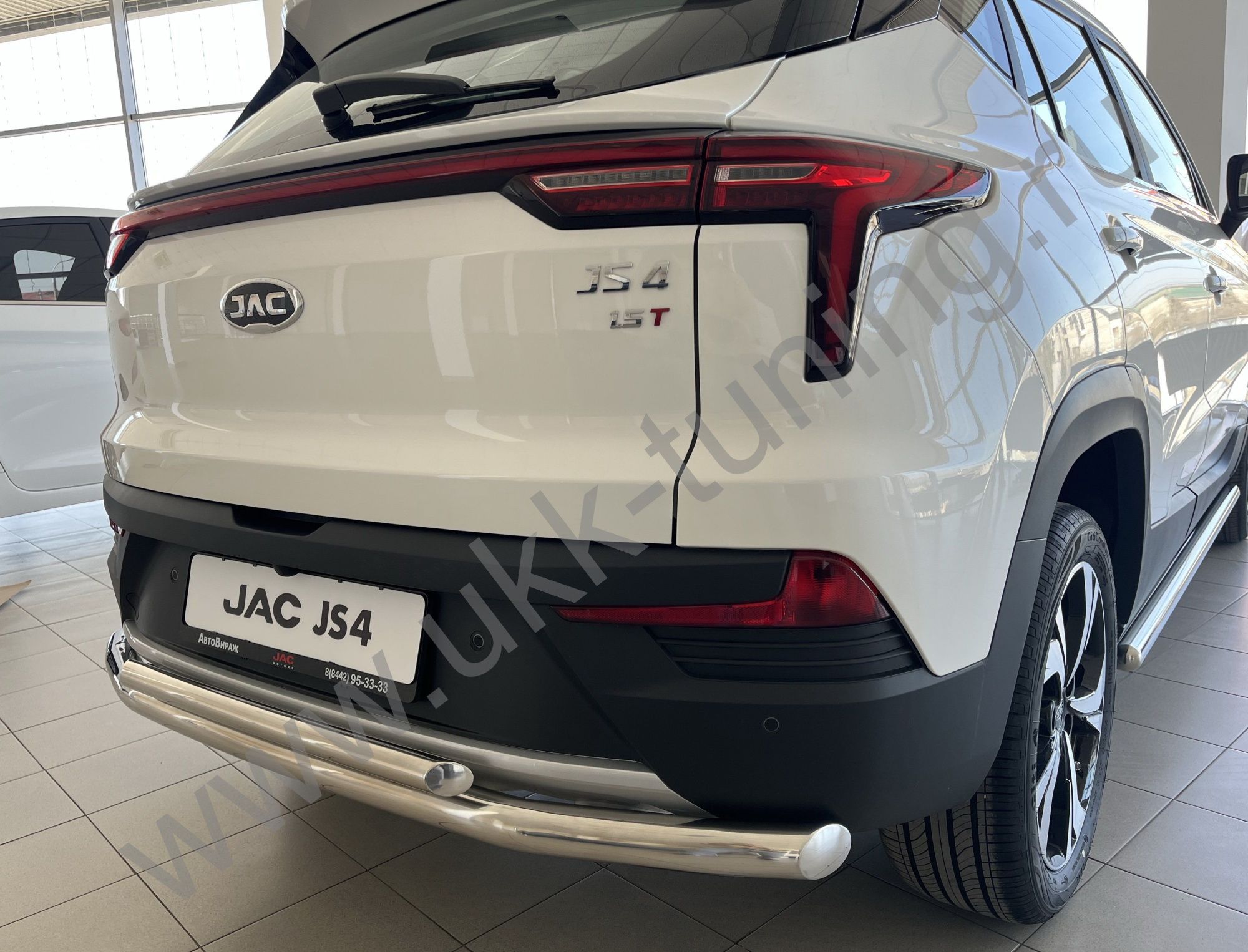 Защита заднего бампера двойная JAC JS4 с 2022