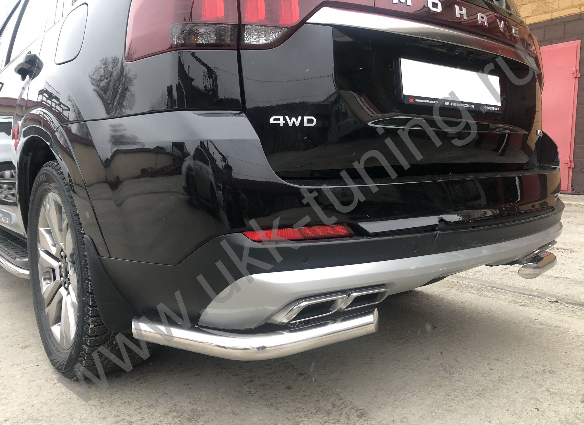 Защита заднего бампера Kia Mohave с 2021 угловая