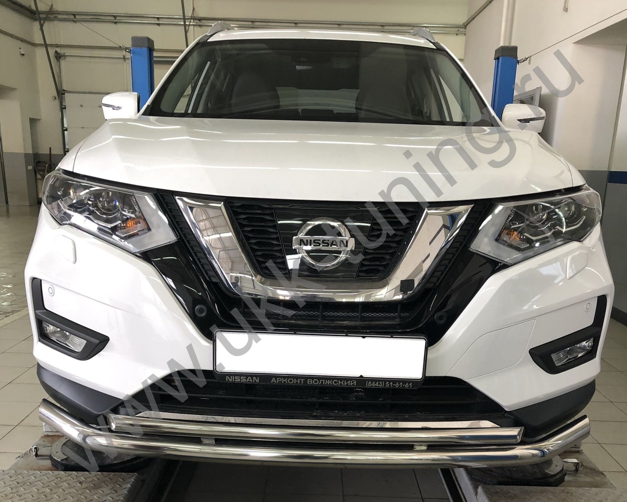 Защита переднего бампера двойная Nissan X-trail с 2018 (рестайлинг)
