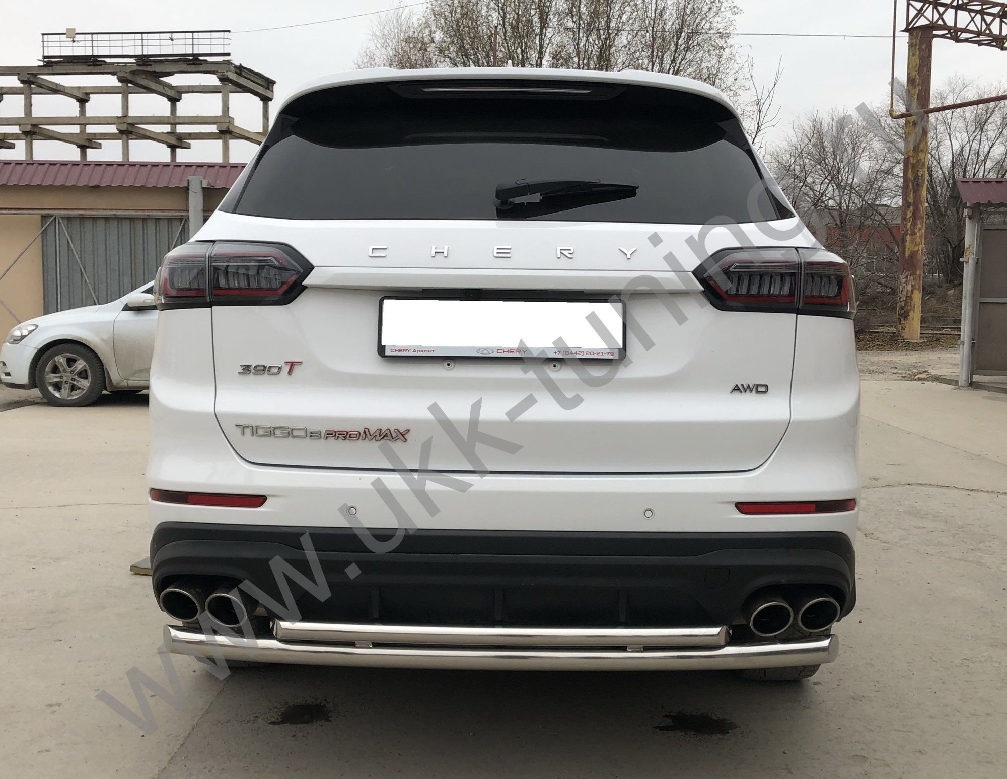 Защита заднего бампера двойная Chery Tiggo 8 Pro Max 2022