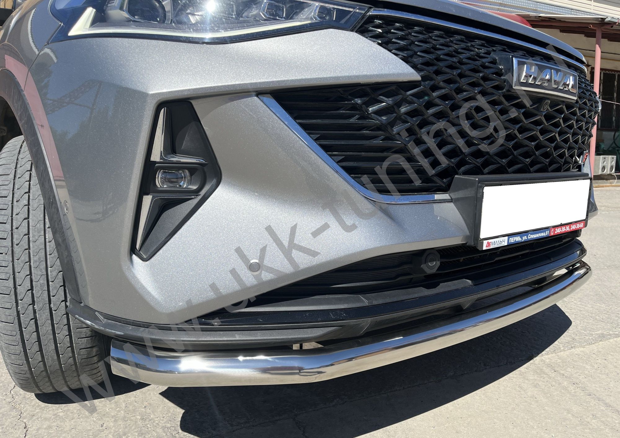 Защита переднего бампера с подгибами Haval F7 2022 Рестрайлинг Защита переднего бампера с подгибами Haval F7 2022 Рестрайлинг