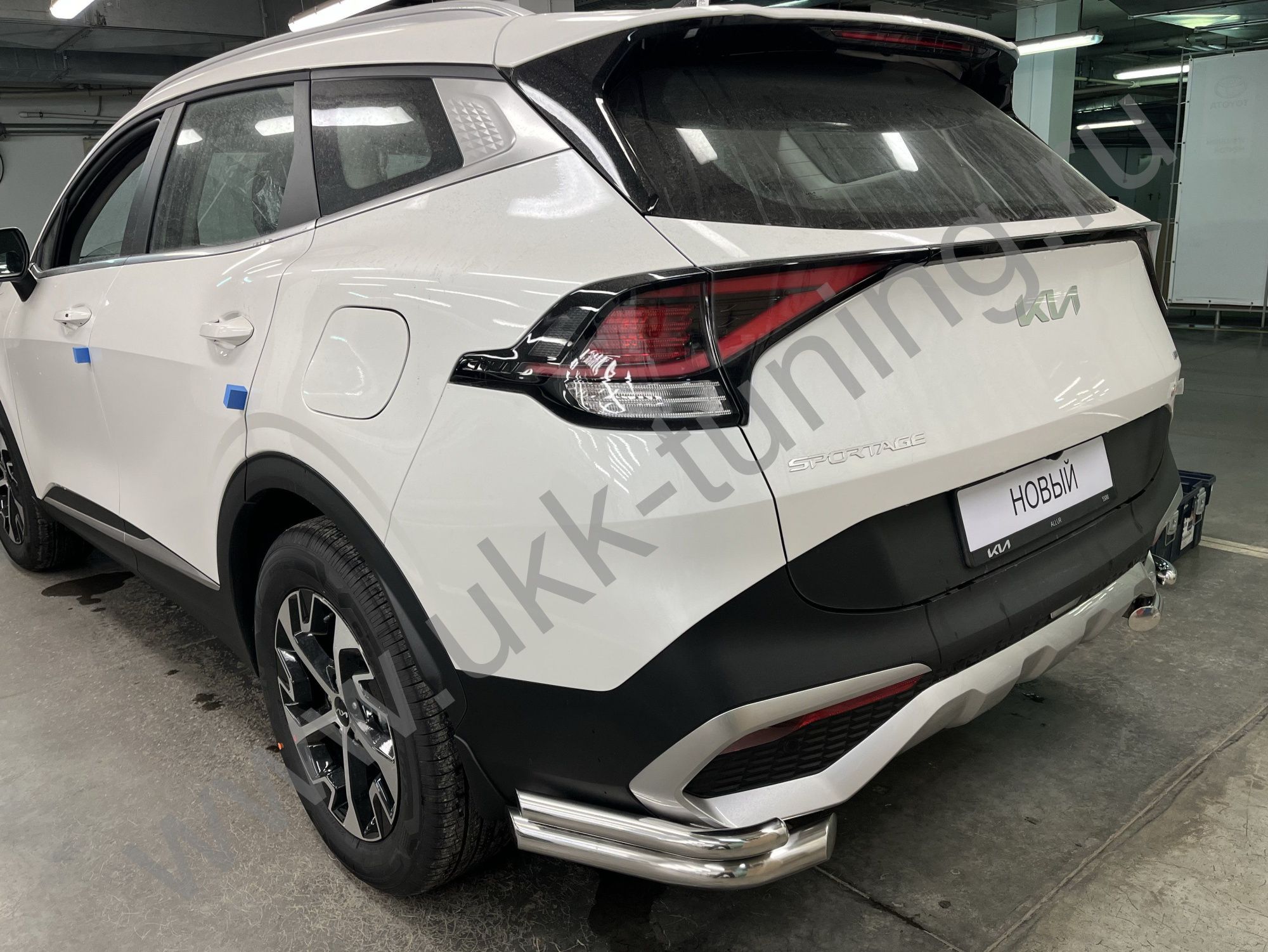 Защита заднего бампера угловая двойная KIA Sportage 2022 комплектация GT-Line (кроме комплектации Style и X-Line) Защита заднего бампера угловая двойная KIA Sportage 2022 комплектация GT-Line (кроме комплектации Style и X-Line)