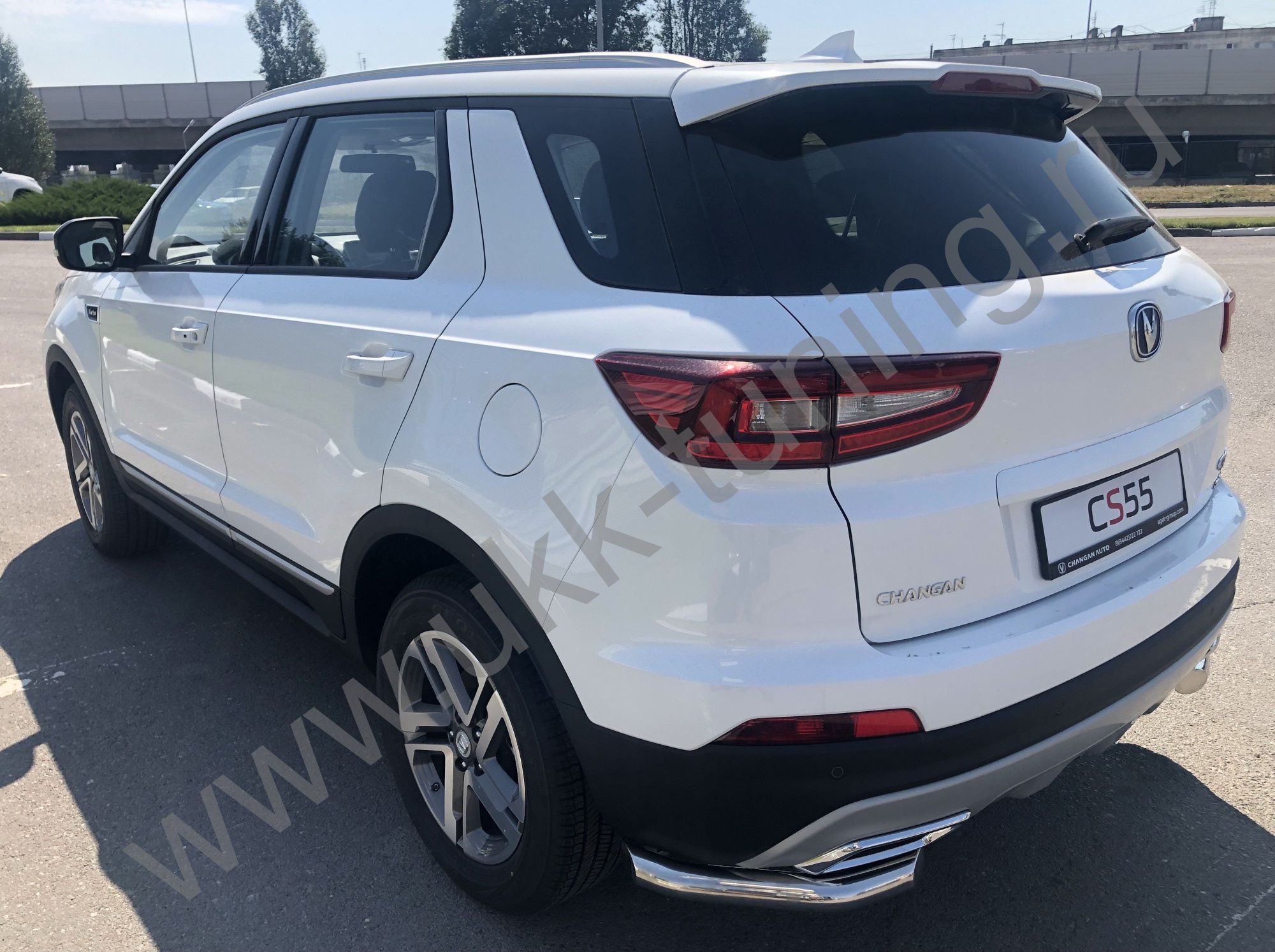 Защита заднего бампера Changan CS55 угловая