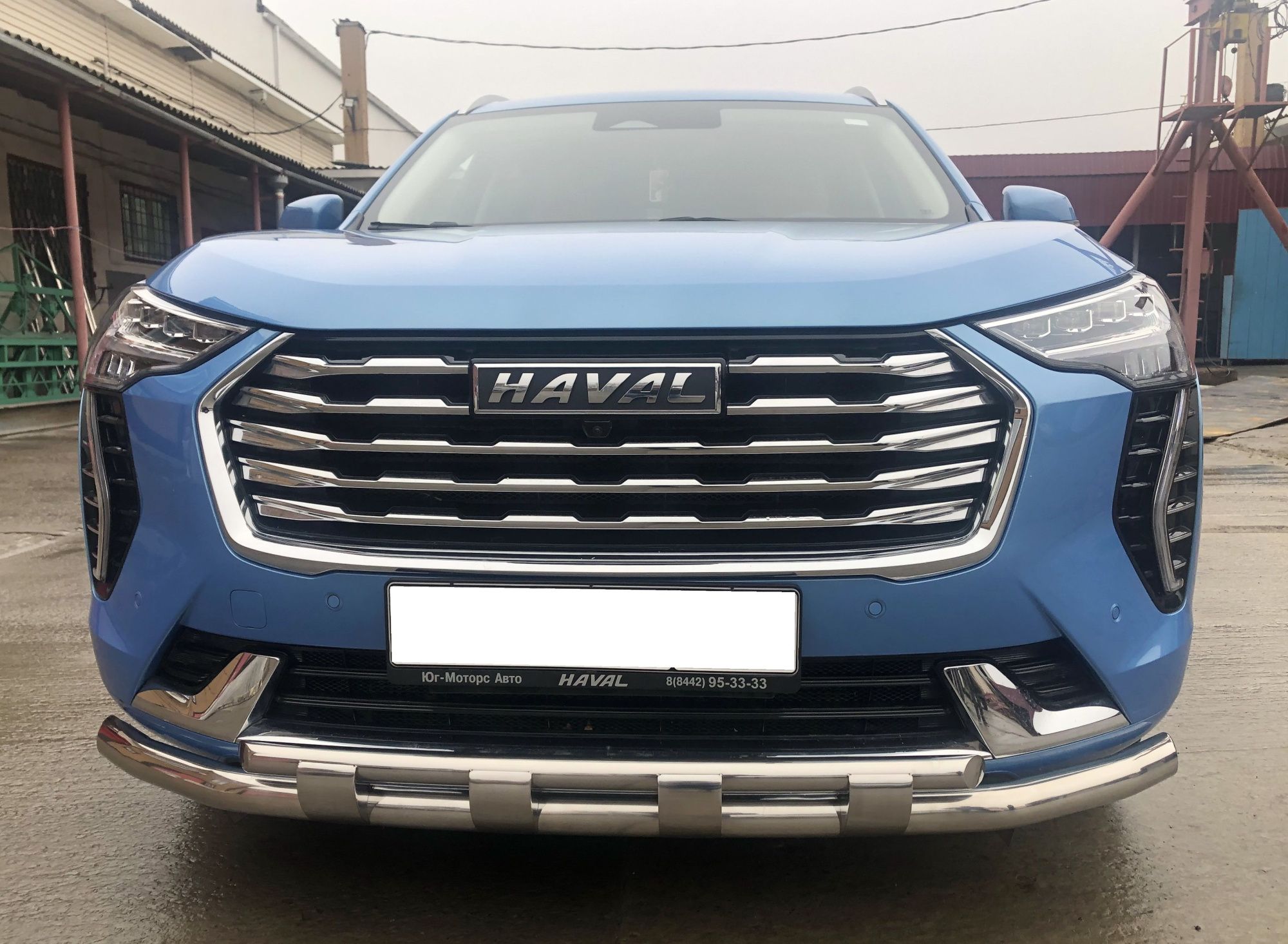 Защита переднего бампера Haval Jolion c 2021 двойная с перемычками