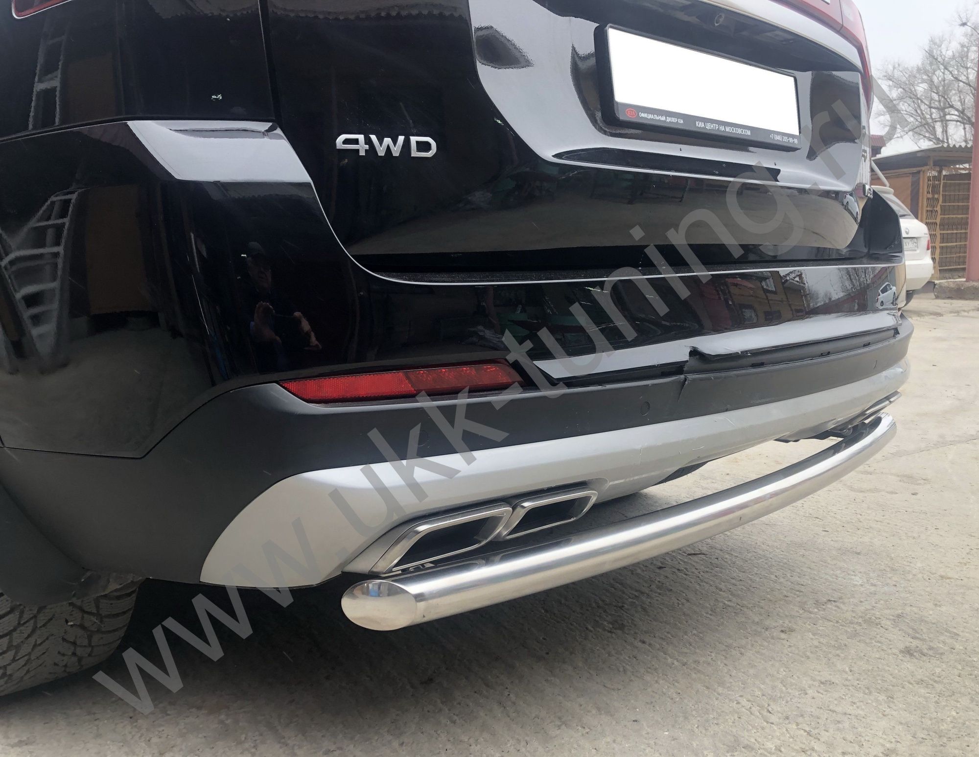 Защита заднего бампера Kia Mohave с 2021